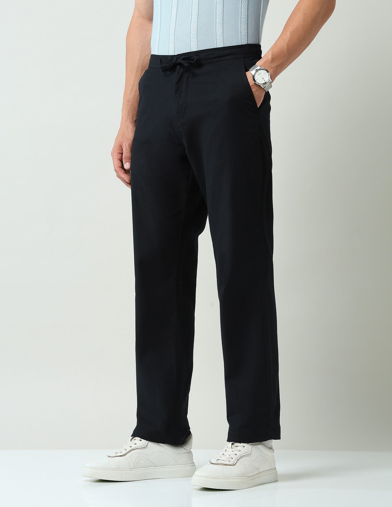 Work Essential mid Rise Regular Fit Trousers