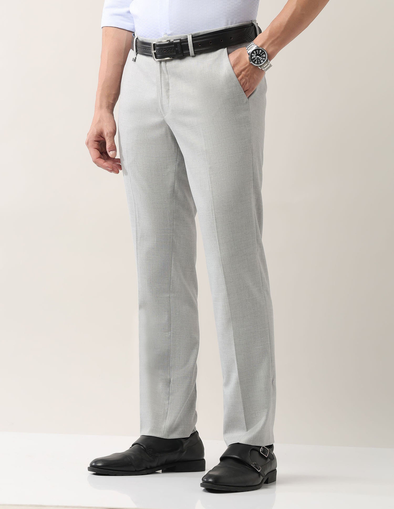 Everyday Wear Slim Fit Smart Flex Formal Trousers