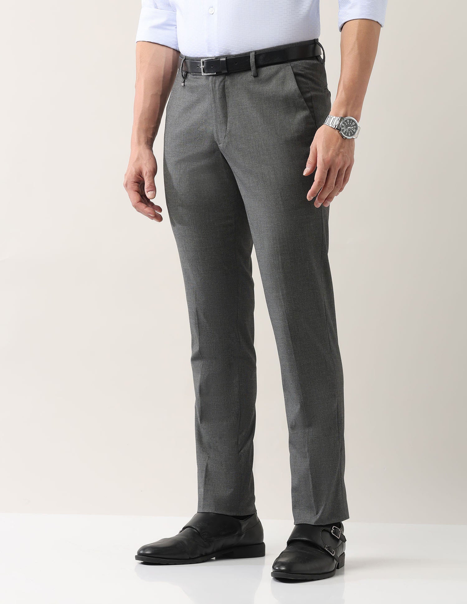 Everyday Wear Slim Fit Smart Flex Formal Trousers