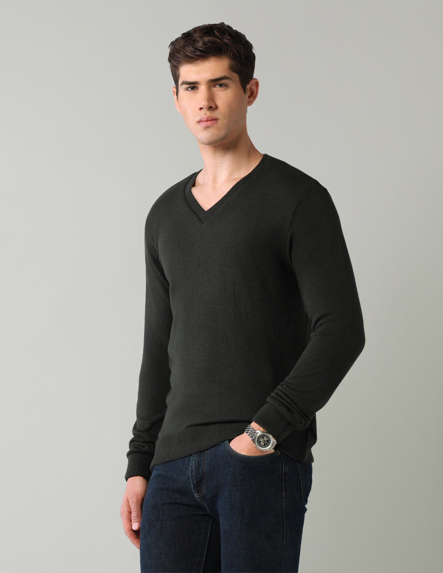 Solid Mens Sweater