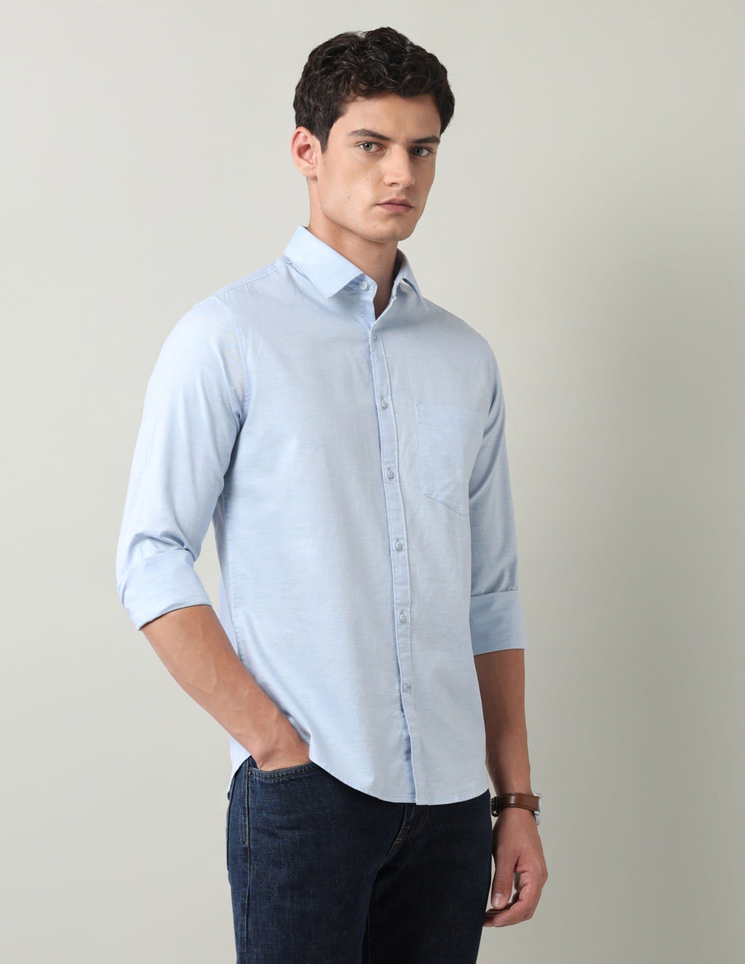 Solid Slim Fit Twill Shirt