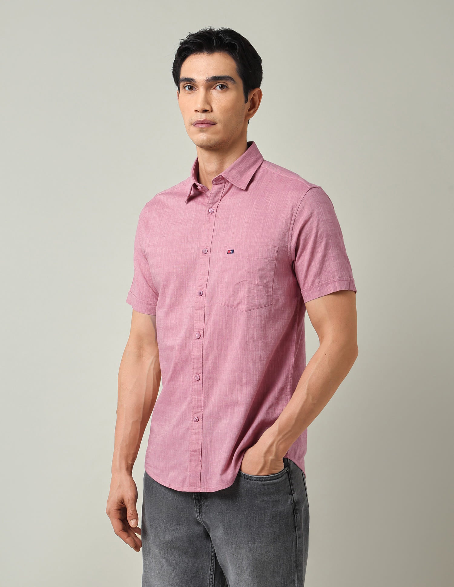 Modern Slim Fit All-Over Self Design Shirt