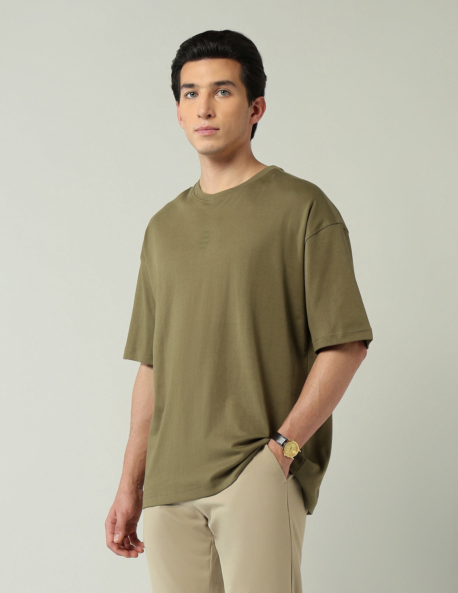 Street-Style Oversized Fit Solid T-Shirt