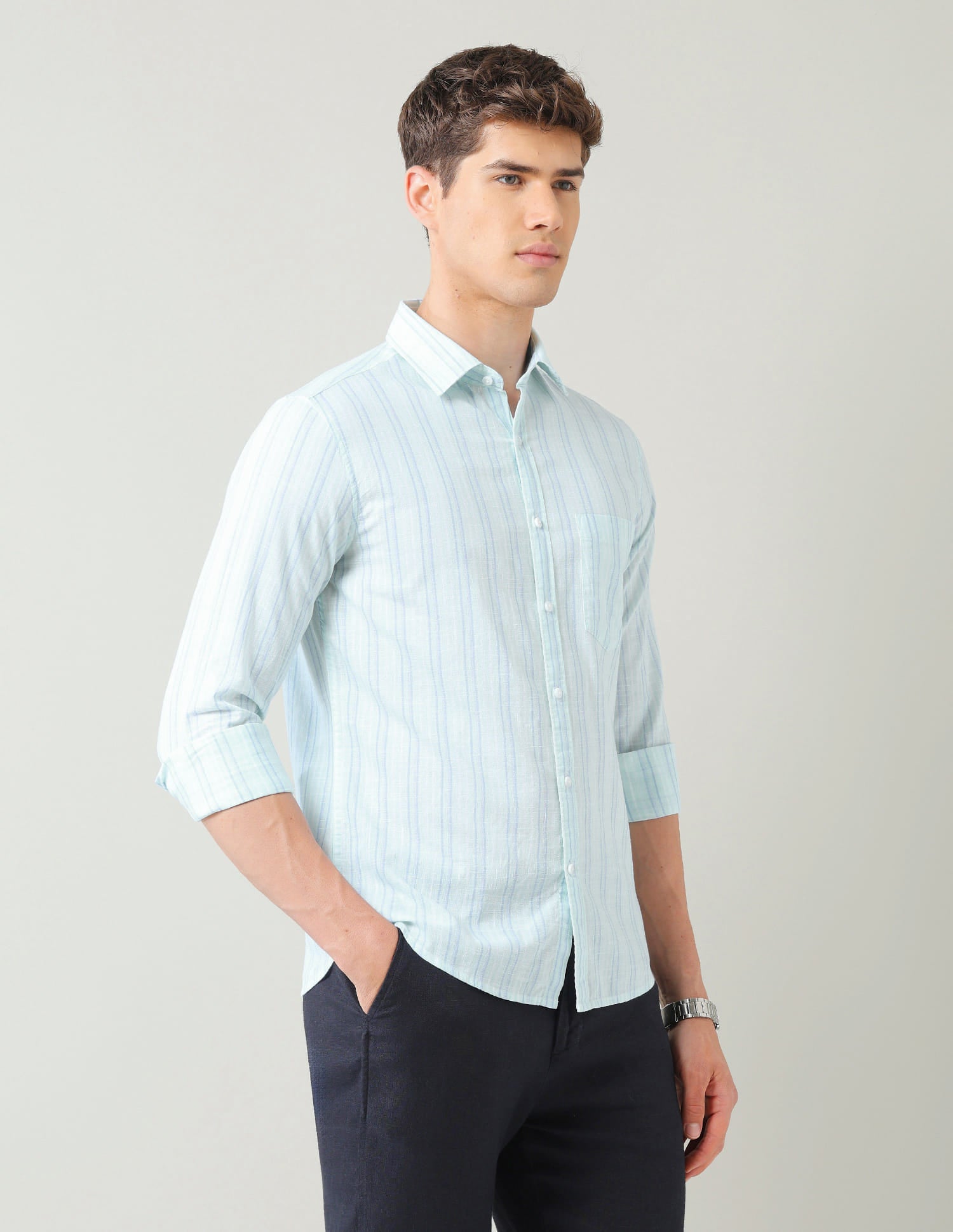 Vertical Striped Regular Fit Shirt