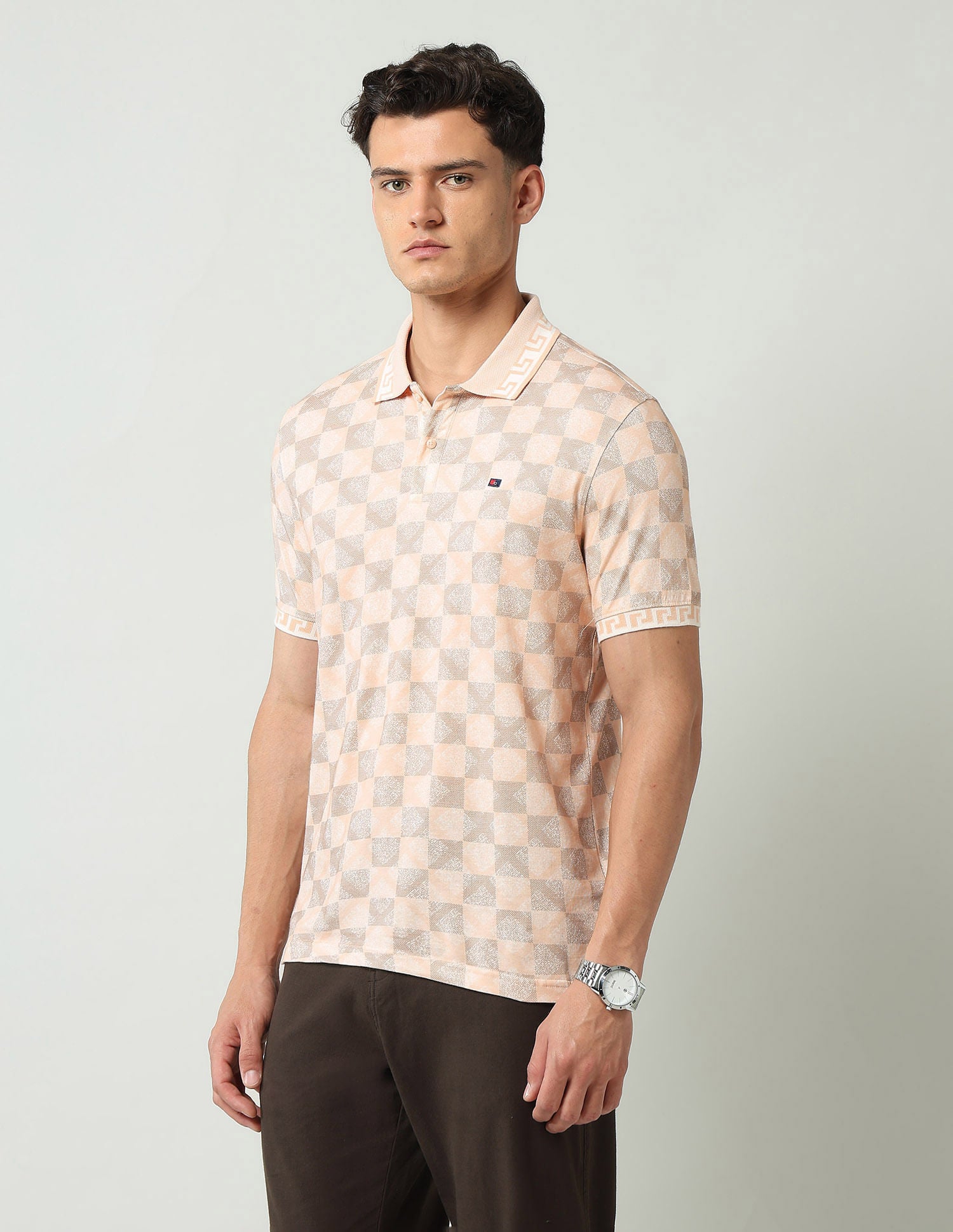 Style Edit Geometric Printed Slim Fit Polo Shirt