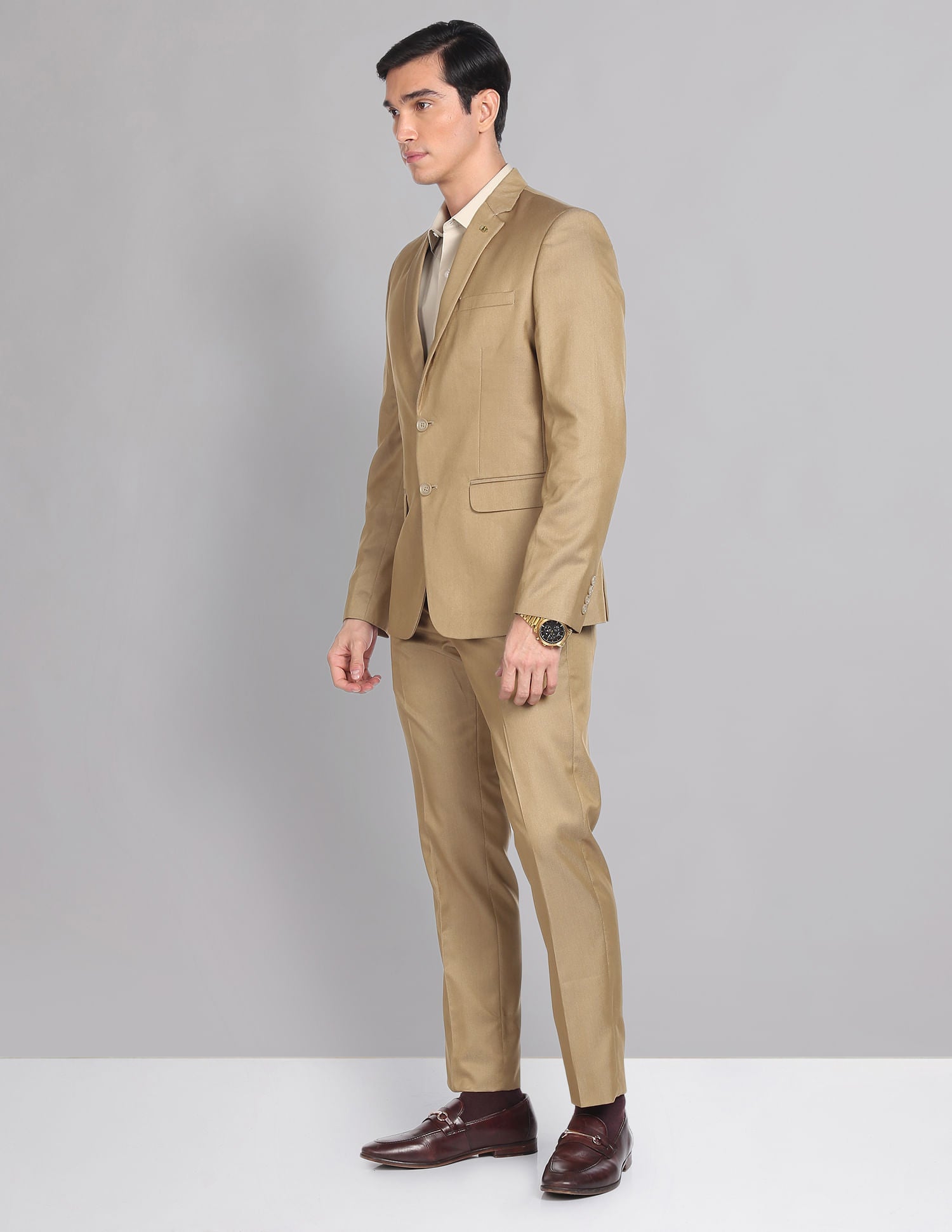 Office Capsule Tailored Regular Fit Solid Two Piece Suit