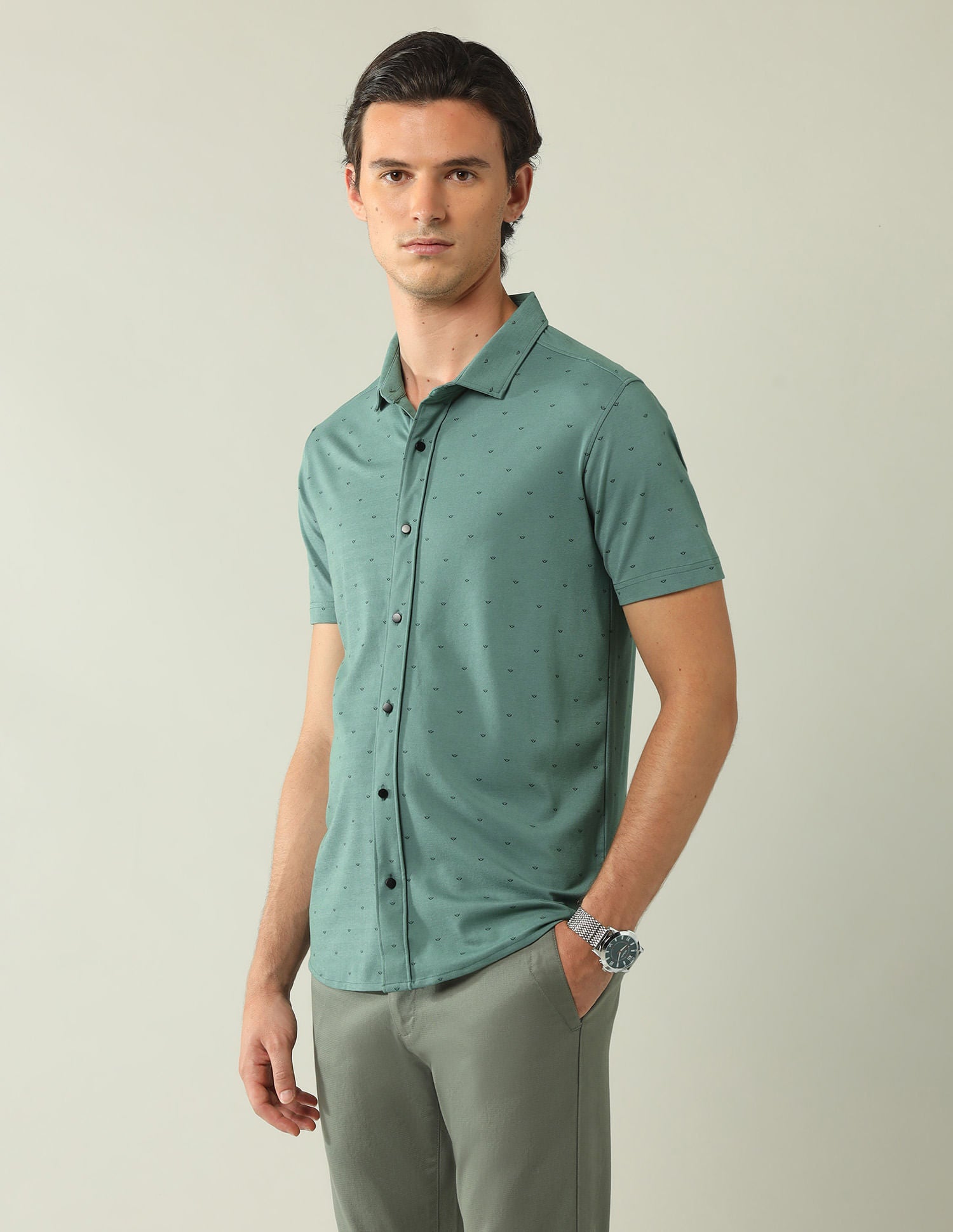 Regular Slim Fit All-Over Printed Shirt