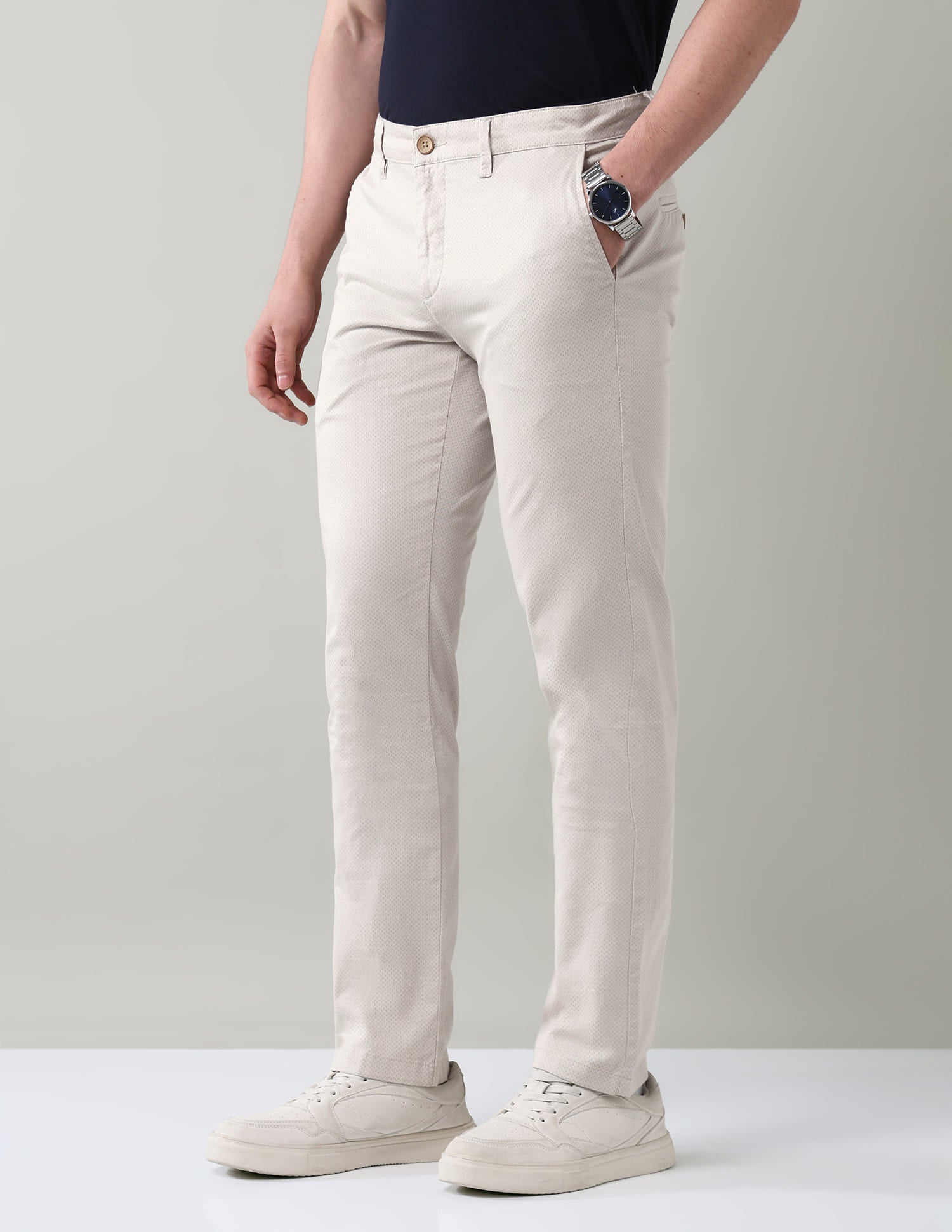 Geometric Printed Slim Fit Trousers