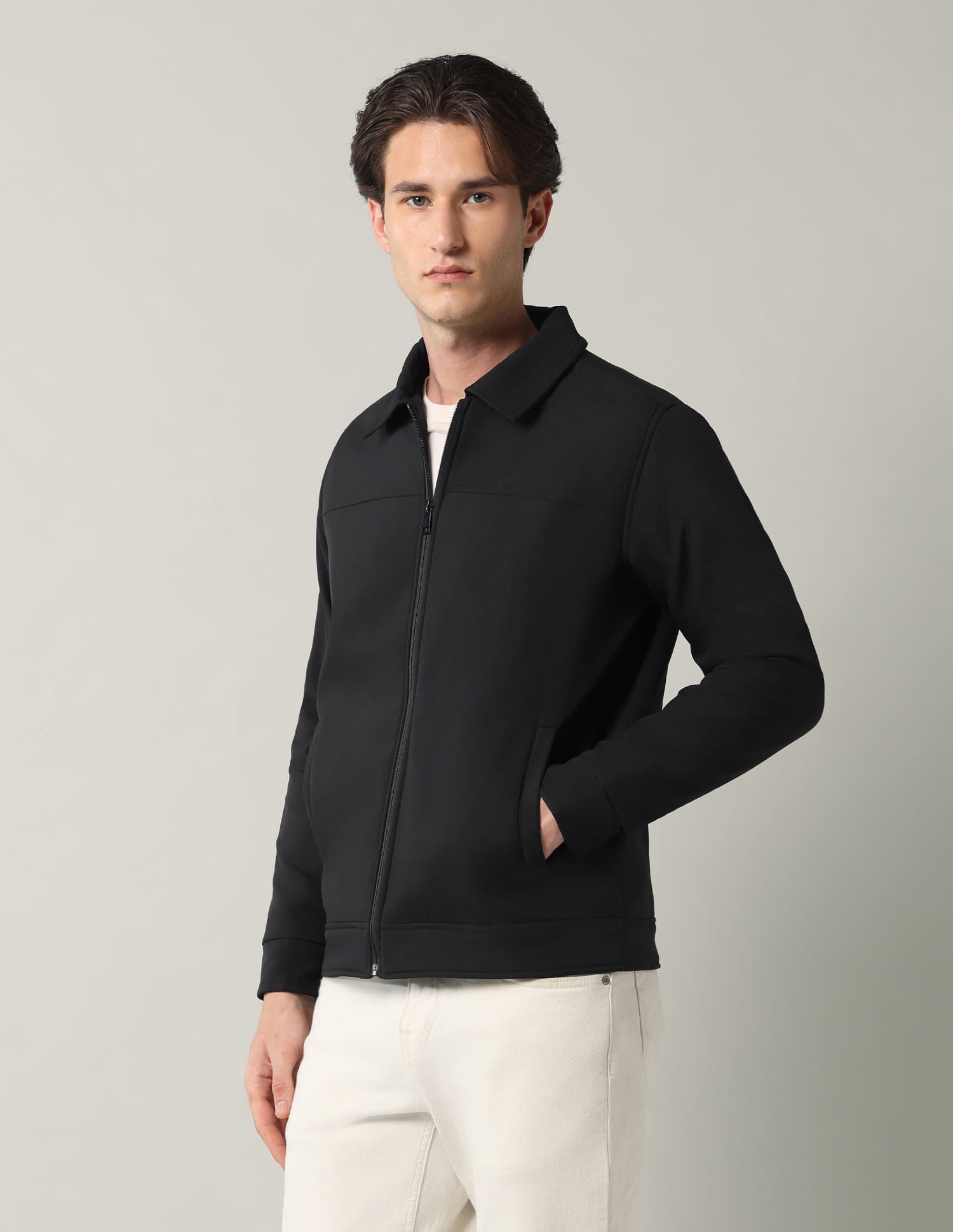 Solid Regular Fit Reversible Jacket