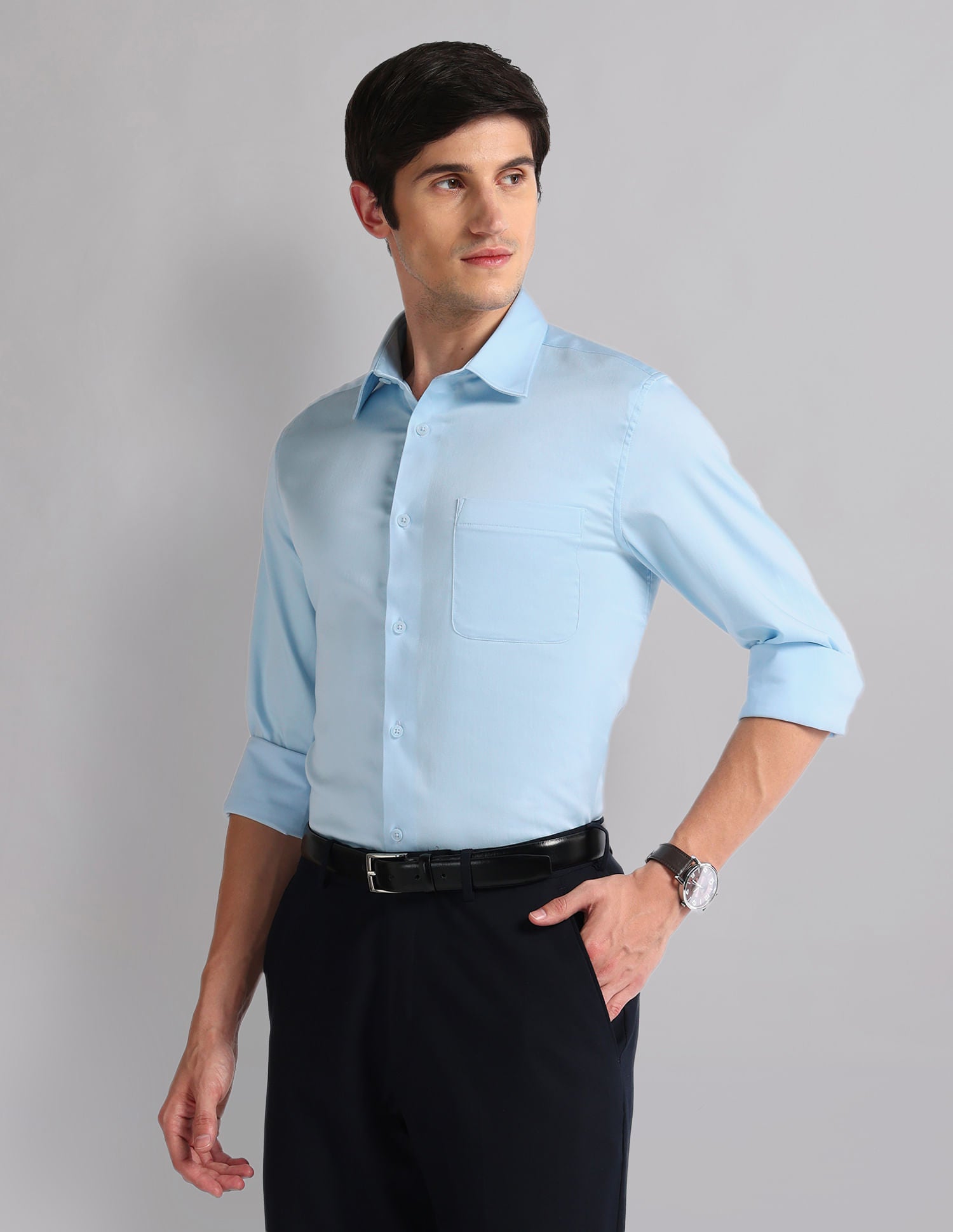 Smart & Regular Fit Sateen Shirt