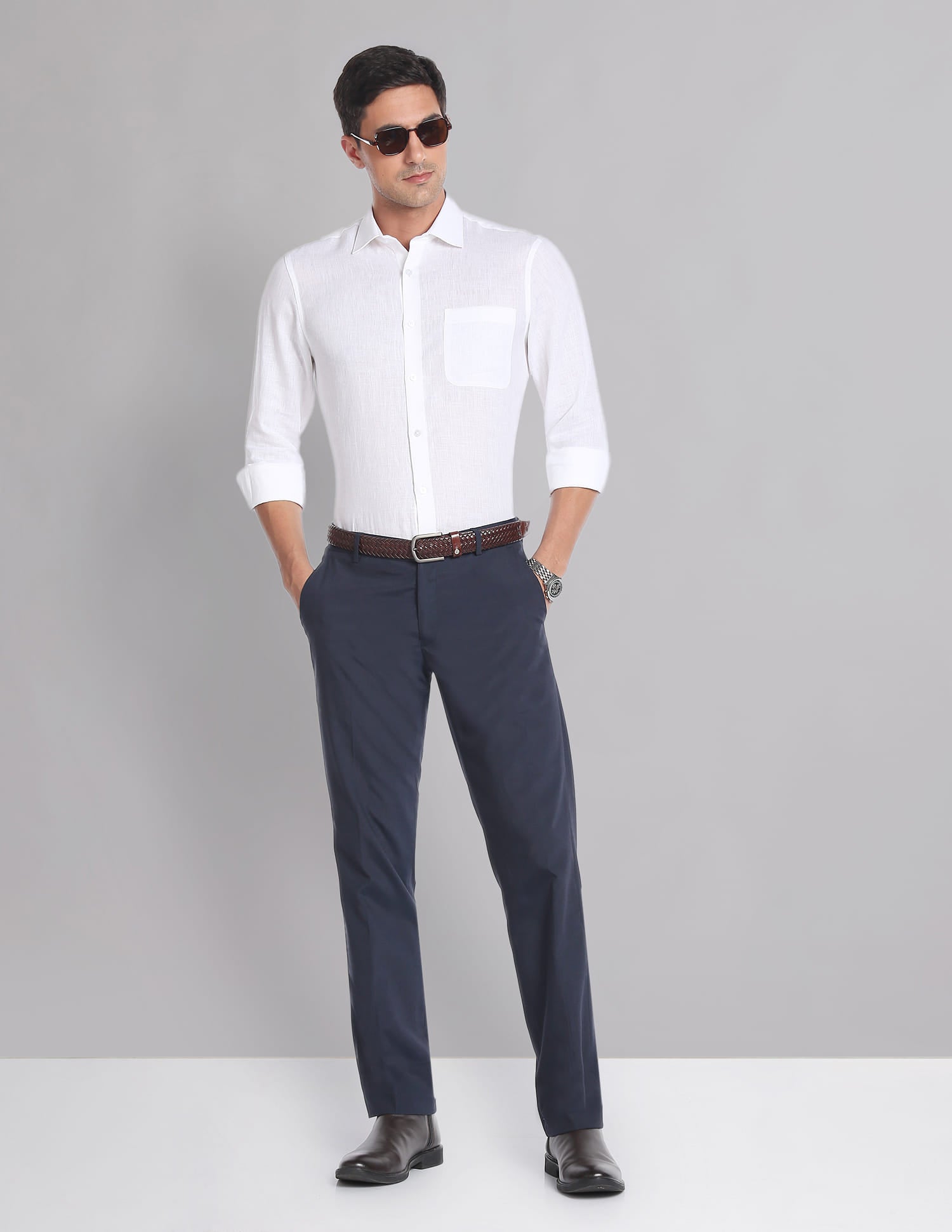 Cutaway Collar Irish Linen Formal Shirt