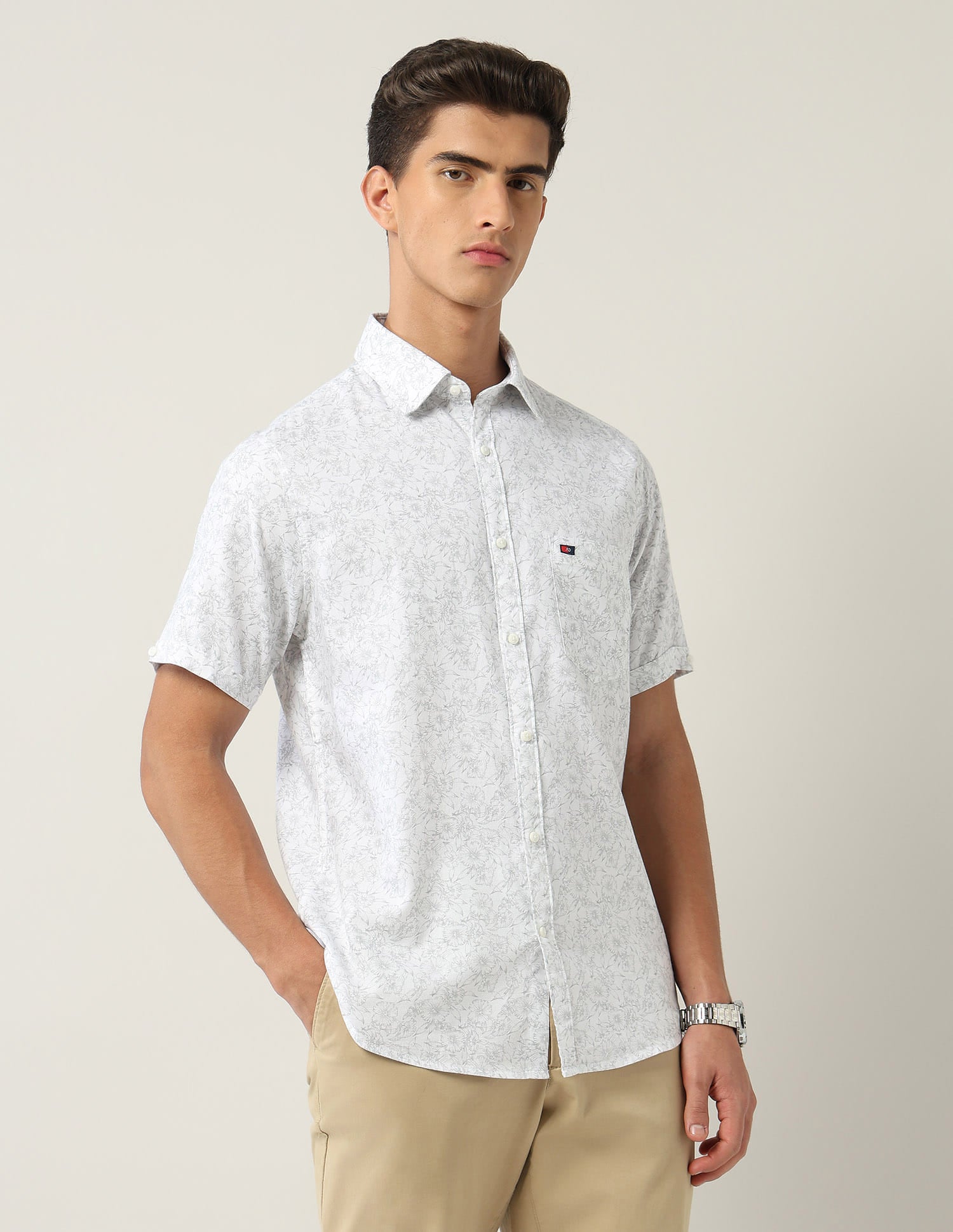 Modern Slim Fit Floral Printed Shirt