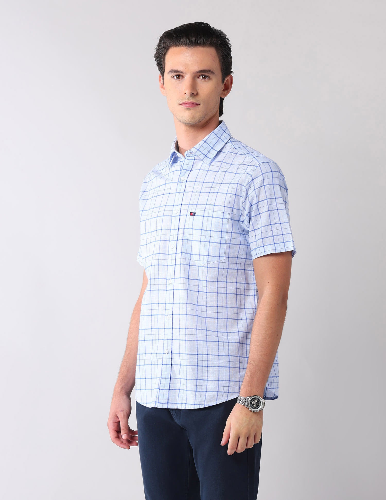 City Chronicles Modern Slim Fit Tartan Checked Shirt