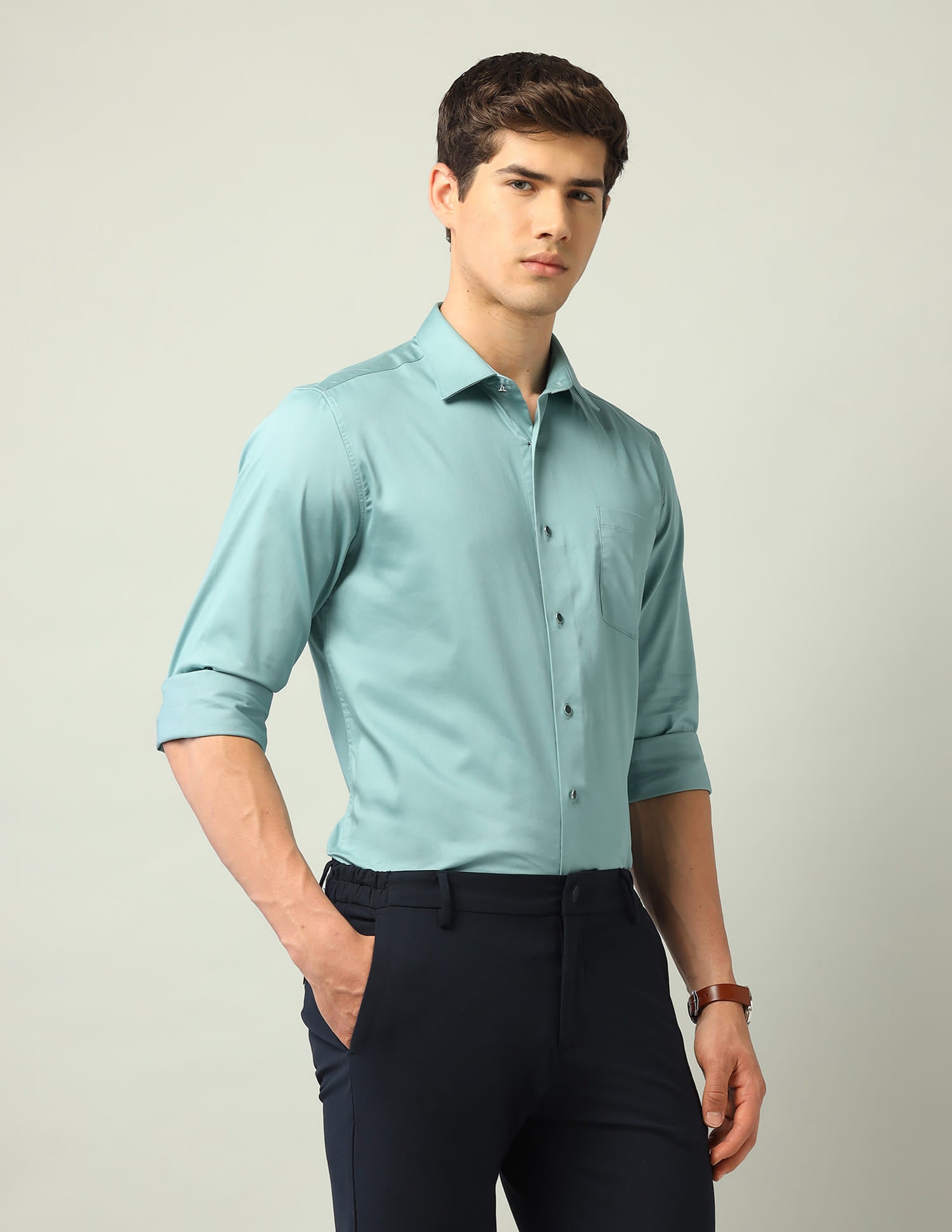 Slim Fit Satin Shirt