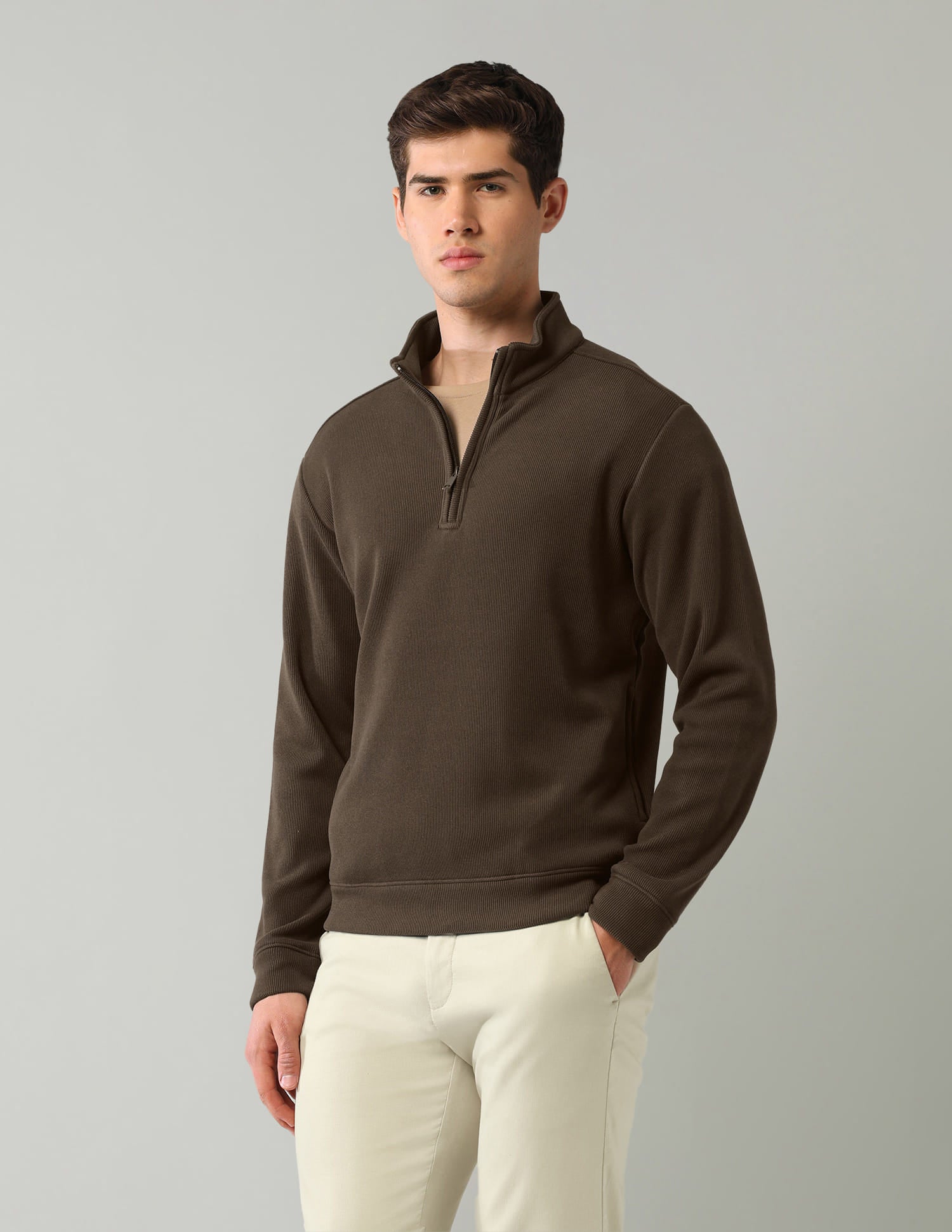 Textured Regular Fit Sweatshirt