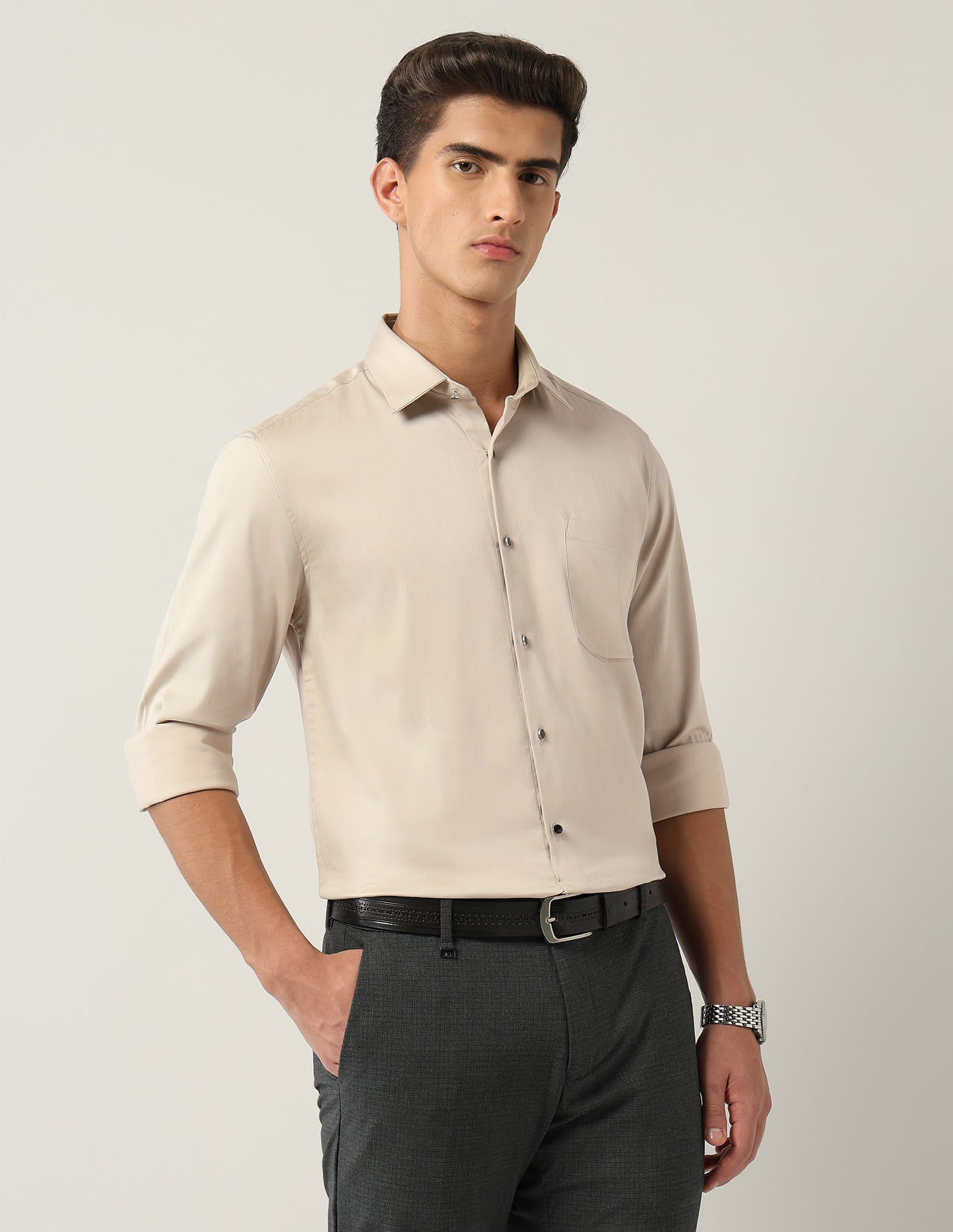 Modern Slim Fit Solid Shirt