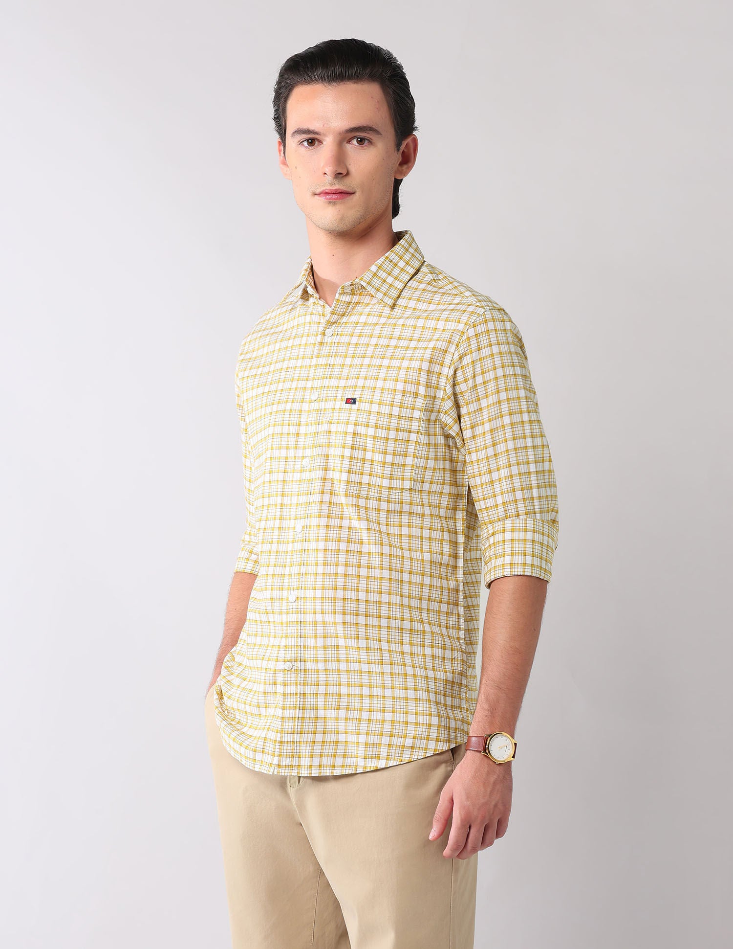 City Chronicles Modern Slim Fit Tartan Checked Shirt