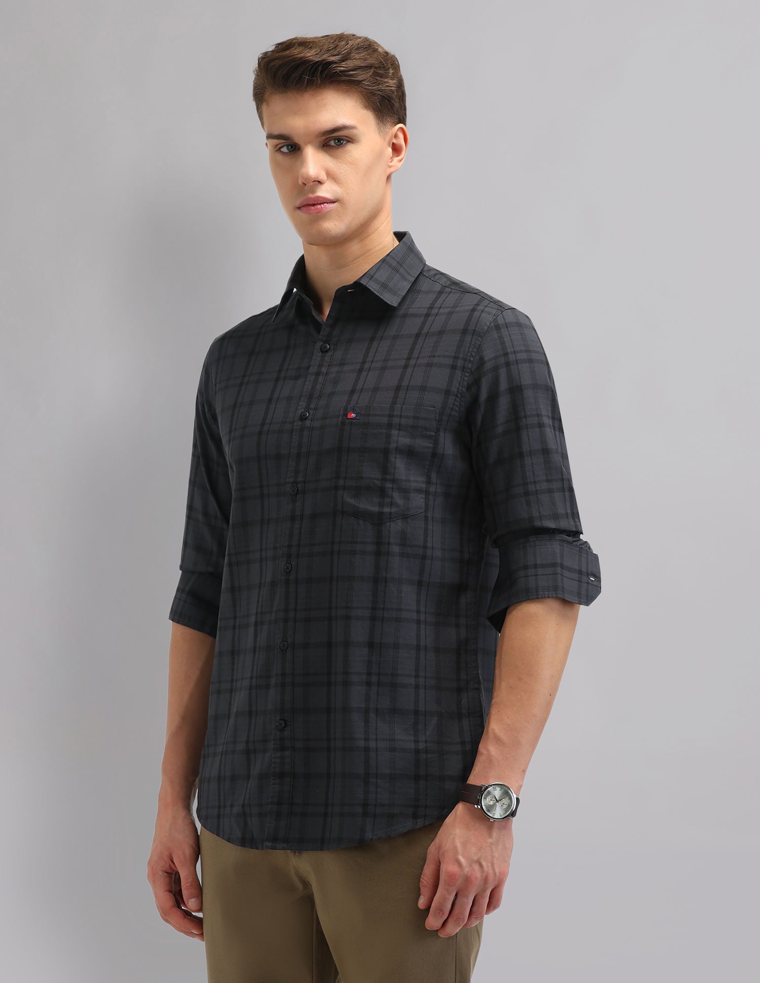 Corporate Sharp Modern Slim Fit Checked Shirt