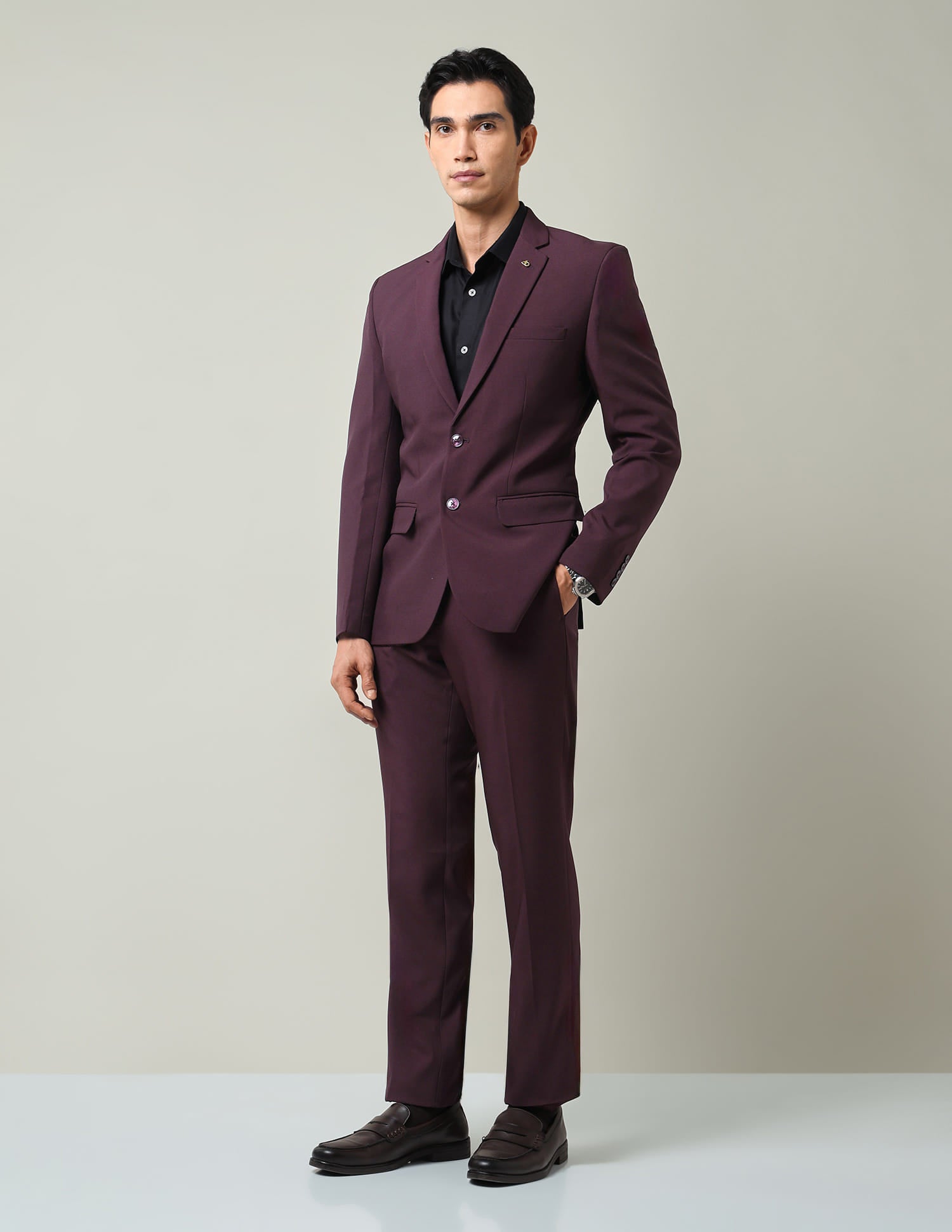 Wardrobe Staple Solid Regular Fit Suit