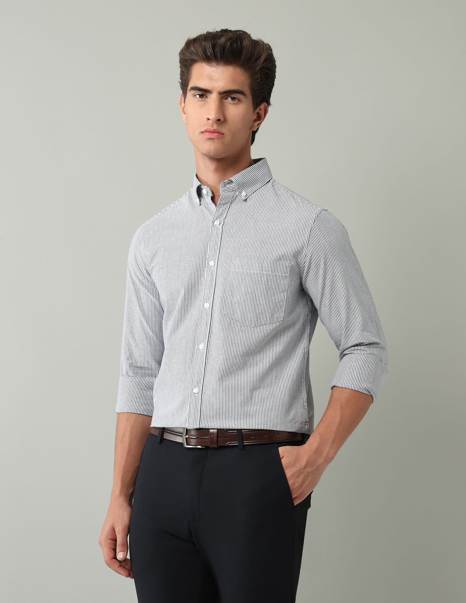 Vertical Striped Modern Slim Fit Shirt