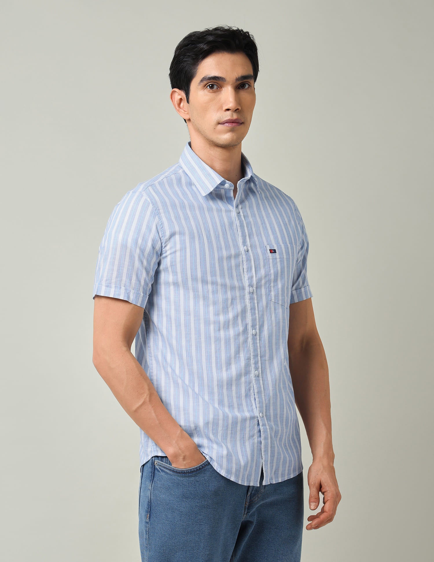 Modern Slim Fit All-Over Self Design Shirt