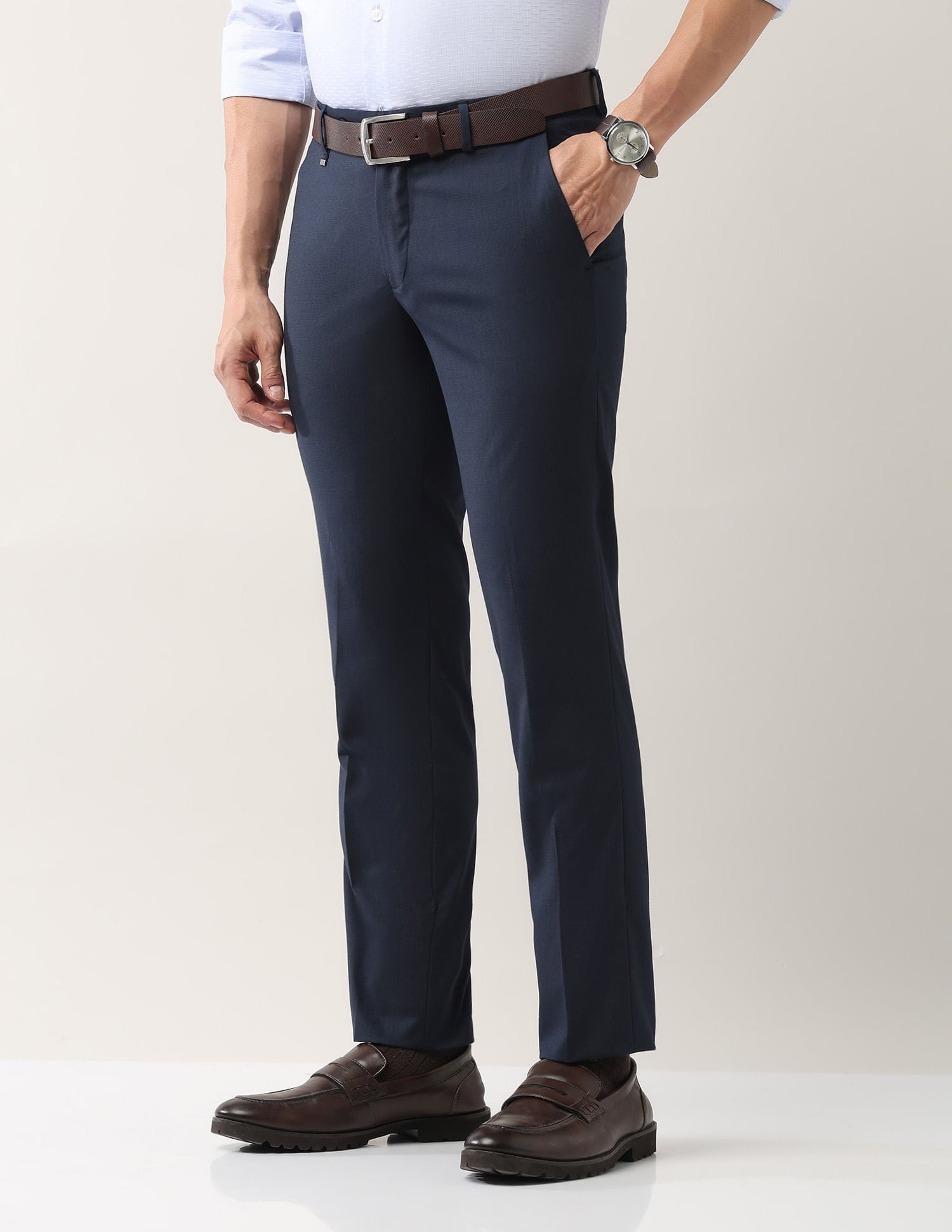 Everyday Wear Slim Fit Smart Flex Formal Trousers
