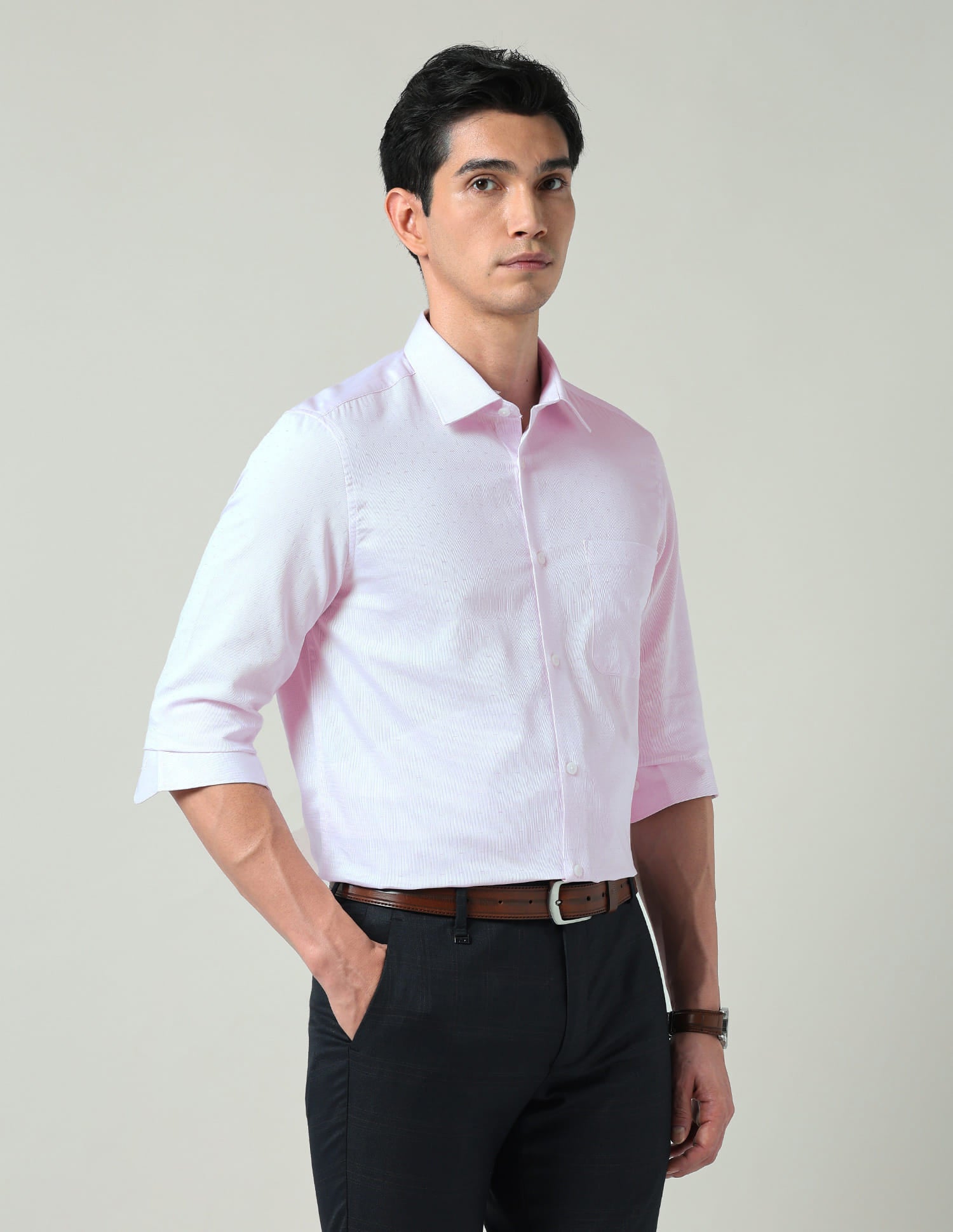 Power Pulse Solid Dobby Regular Fit Shirt