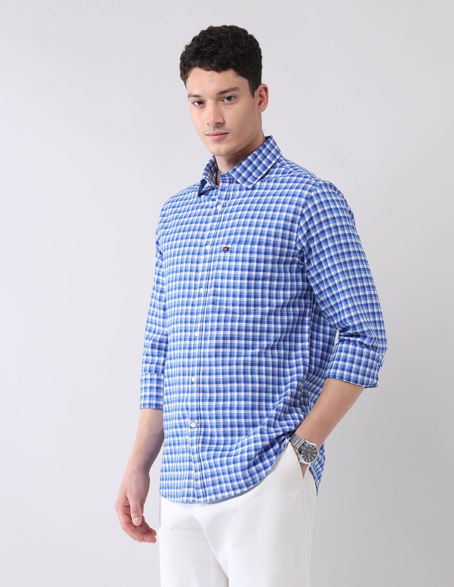 City Chronicles Modern Slim Fit Tartan Checked Shirt