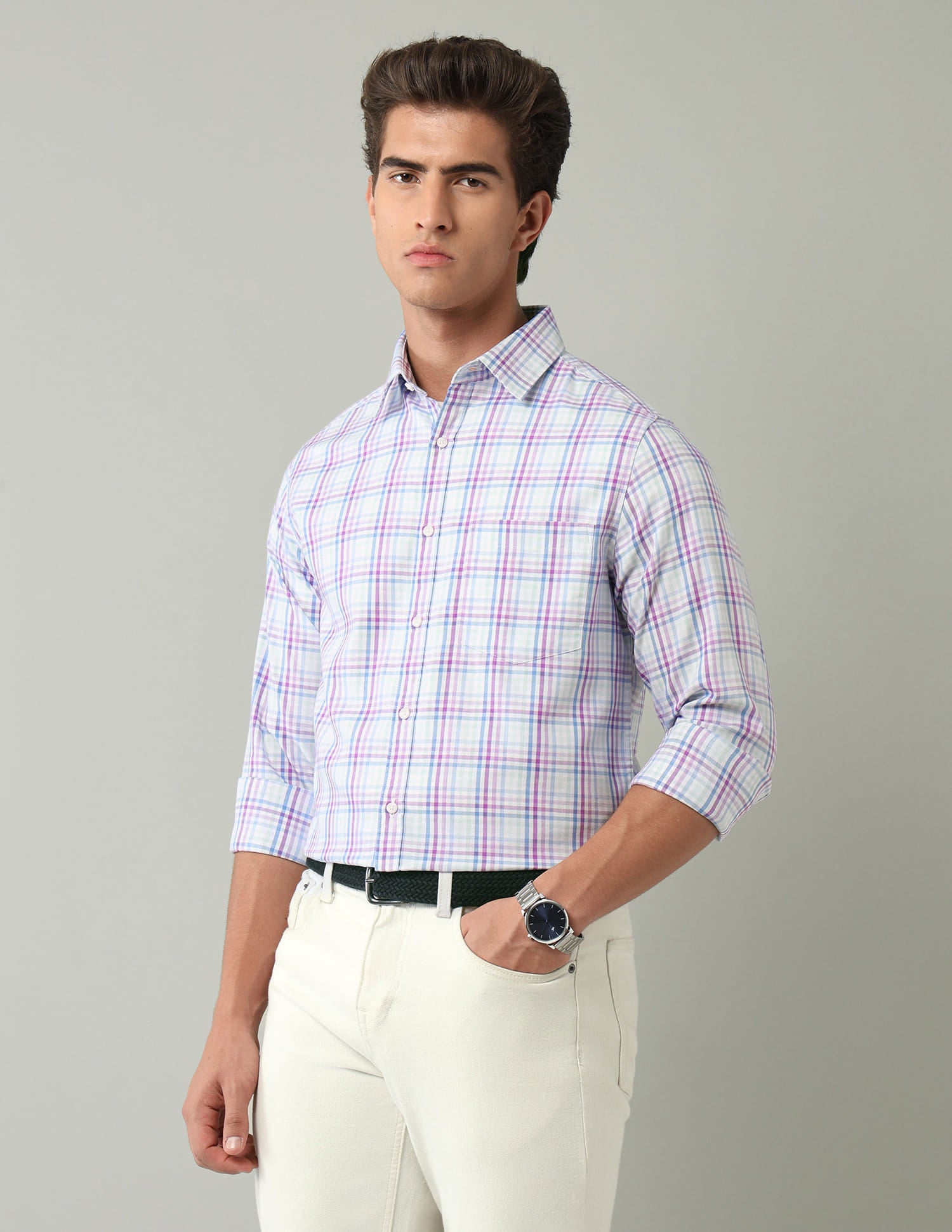 Muticolor Tartan Checked Modern Slim Fit Shirt