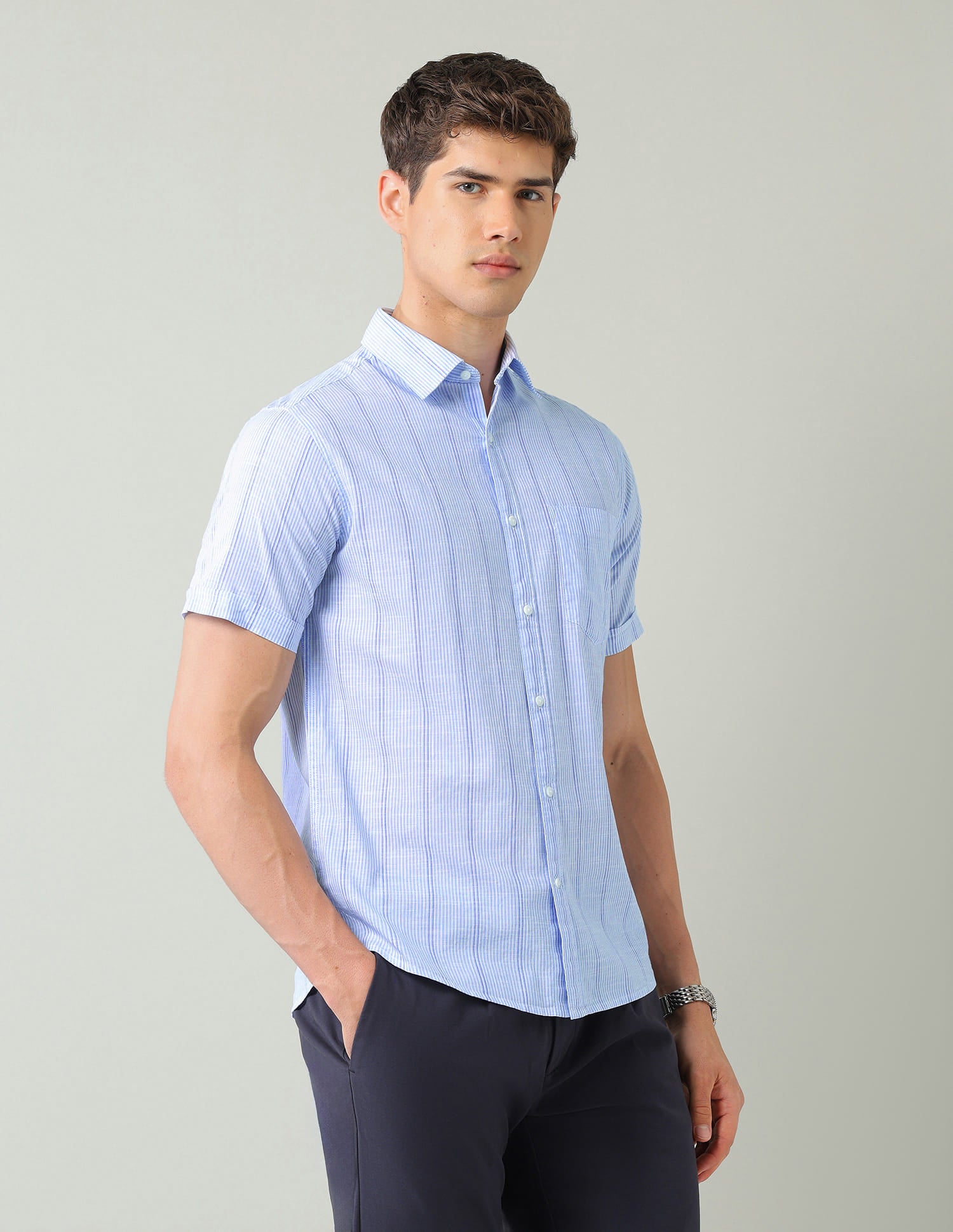 Vertical Striped Regular Fit Shirt 7