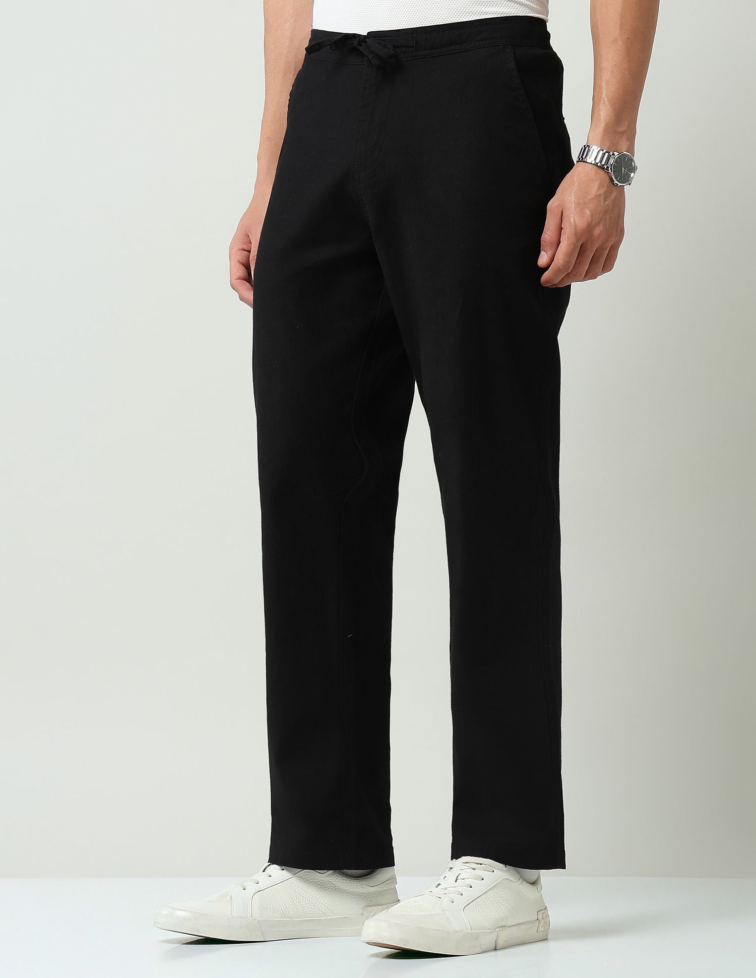 Work Essential mid Rise Regular Fit Trousers