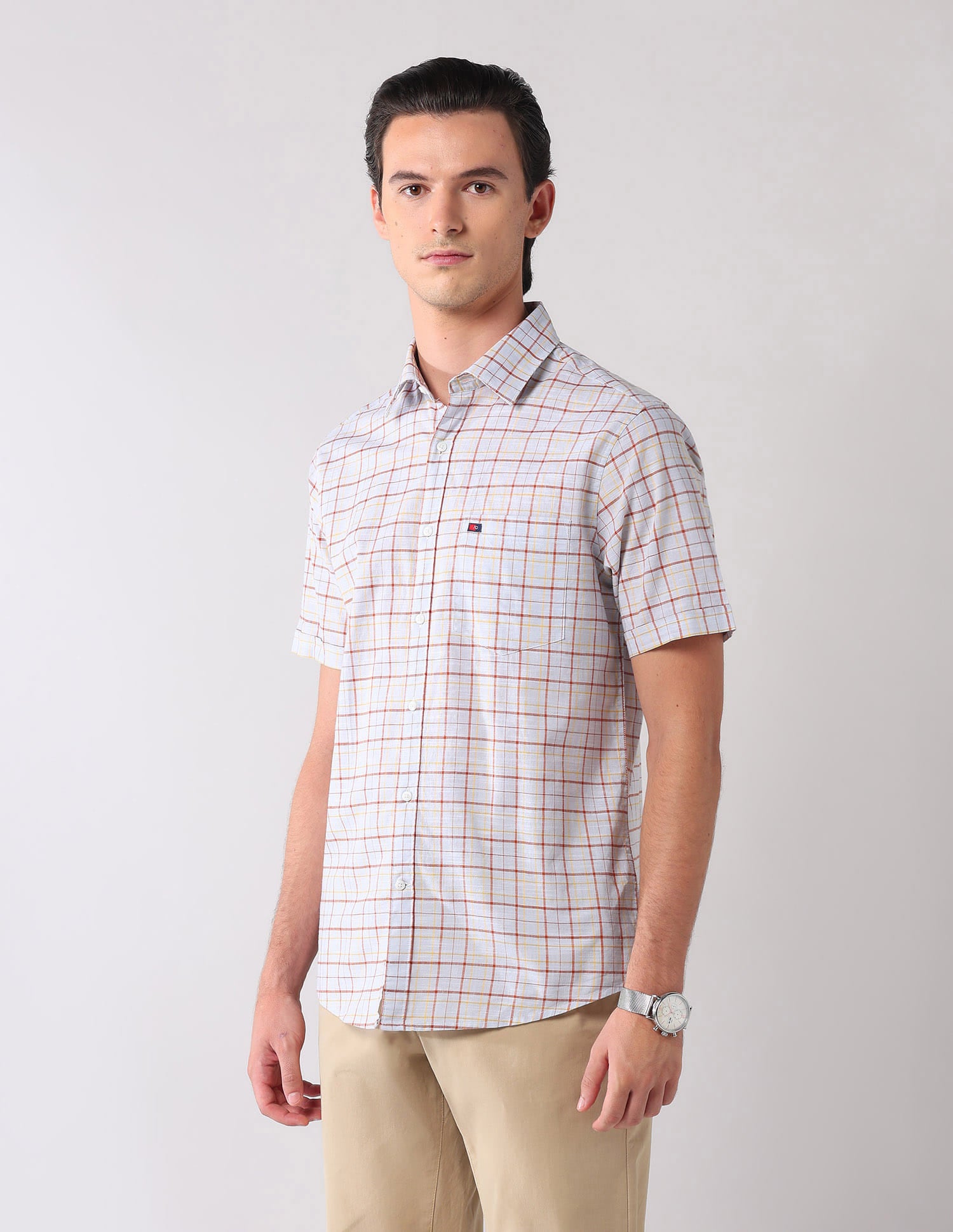 City Chronicles Modern Slim Fit Tartan Checked Shirt