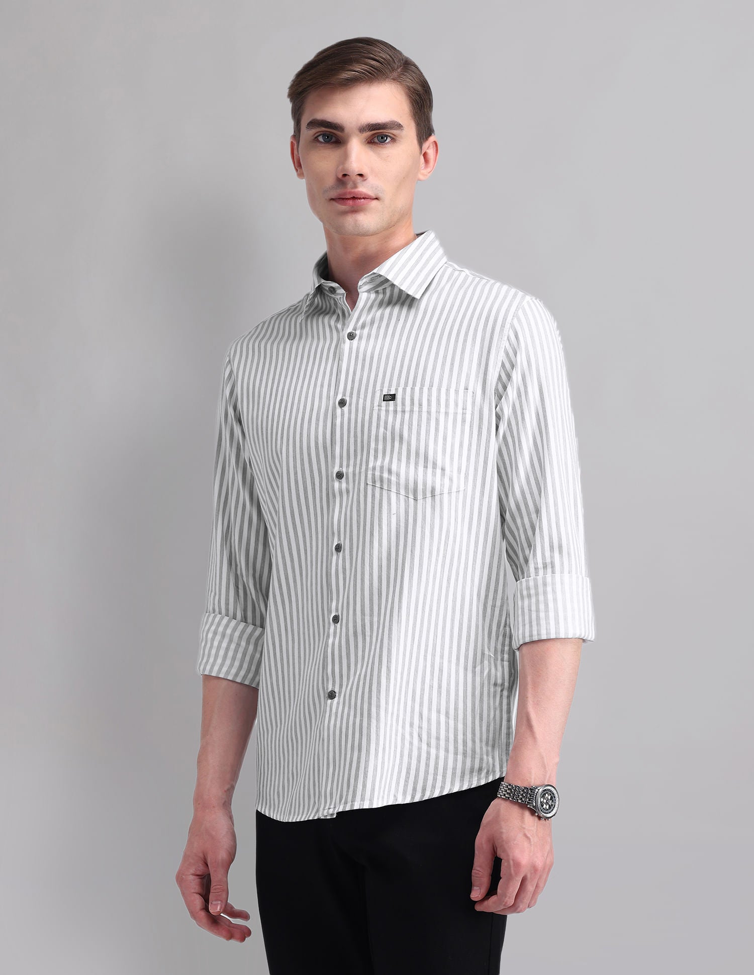 Stylish Modern Slim Fit Striped Shirt