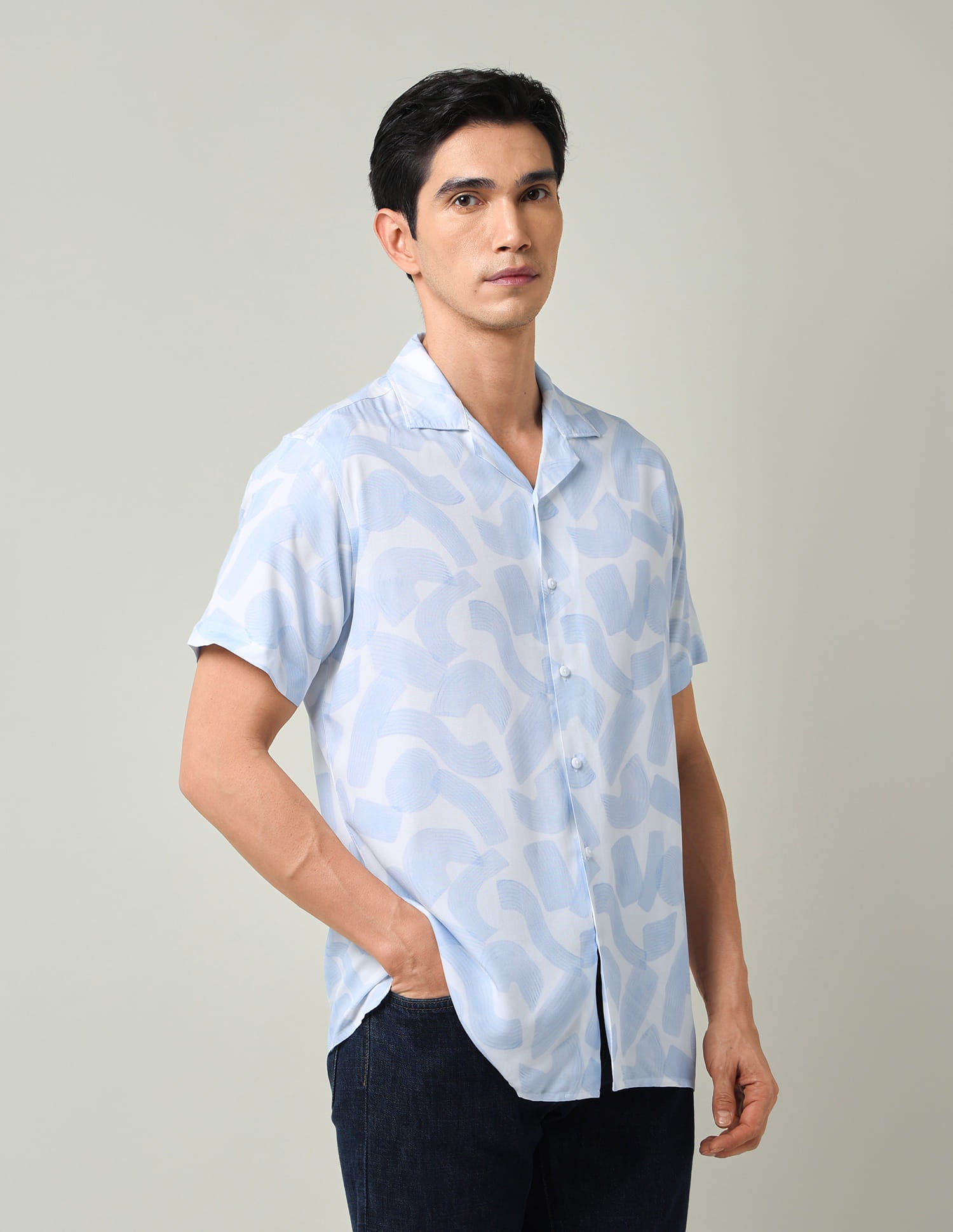 Sophisticated Geometric Print Slim Fit Shirt