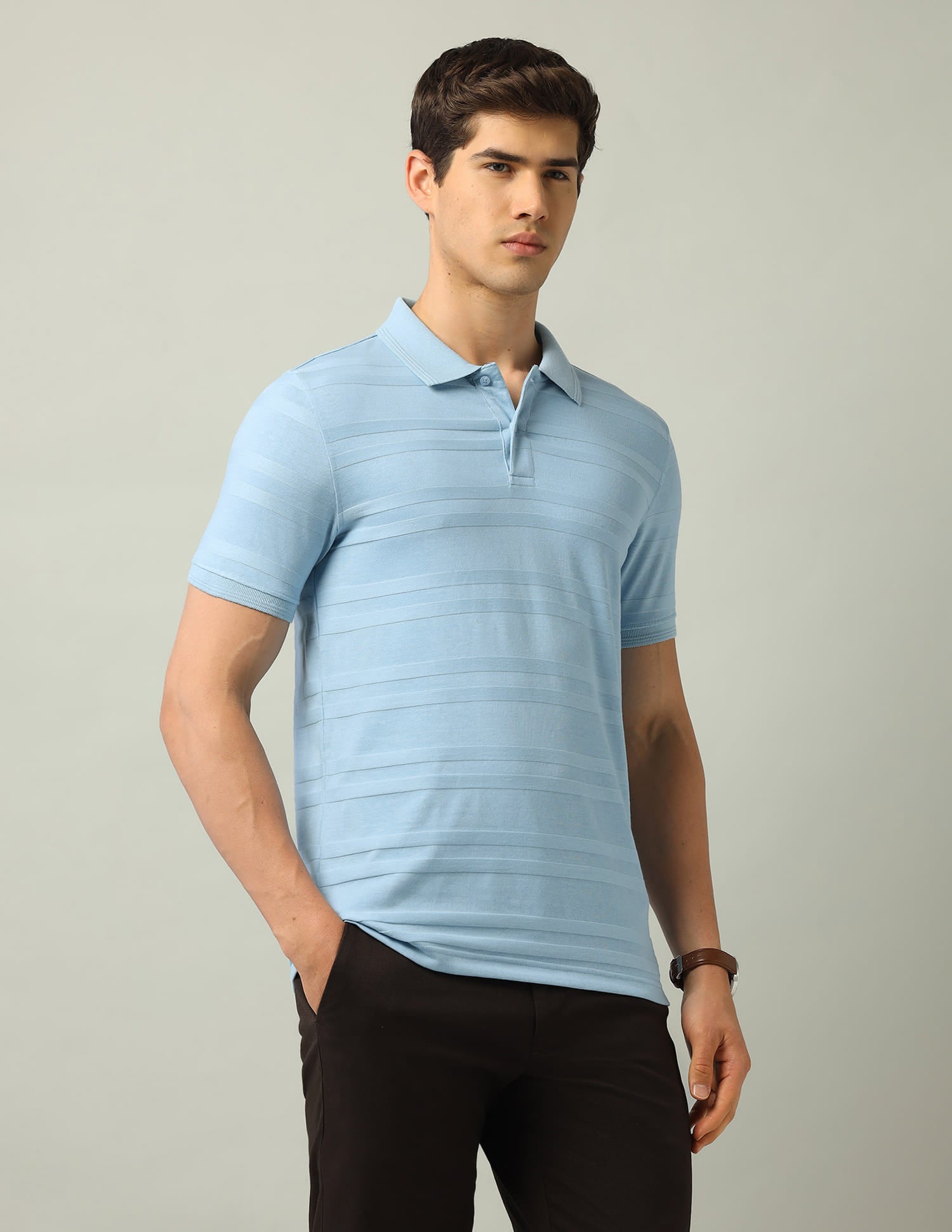 Horizontal Striped Regular Fit Polo Shirt