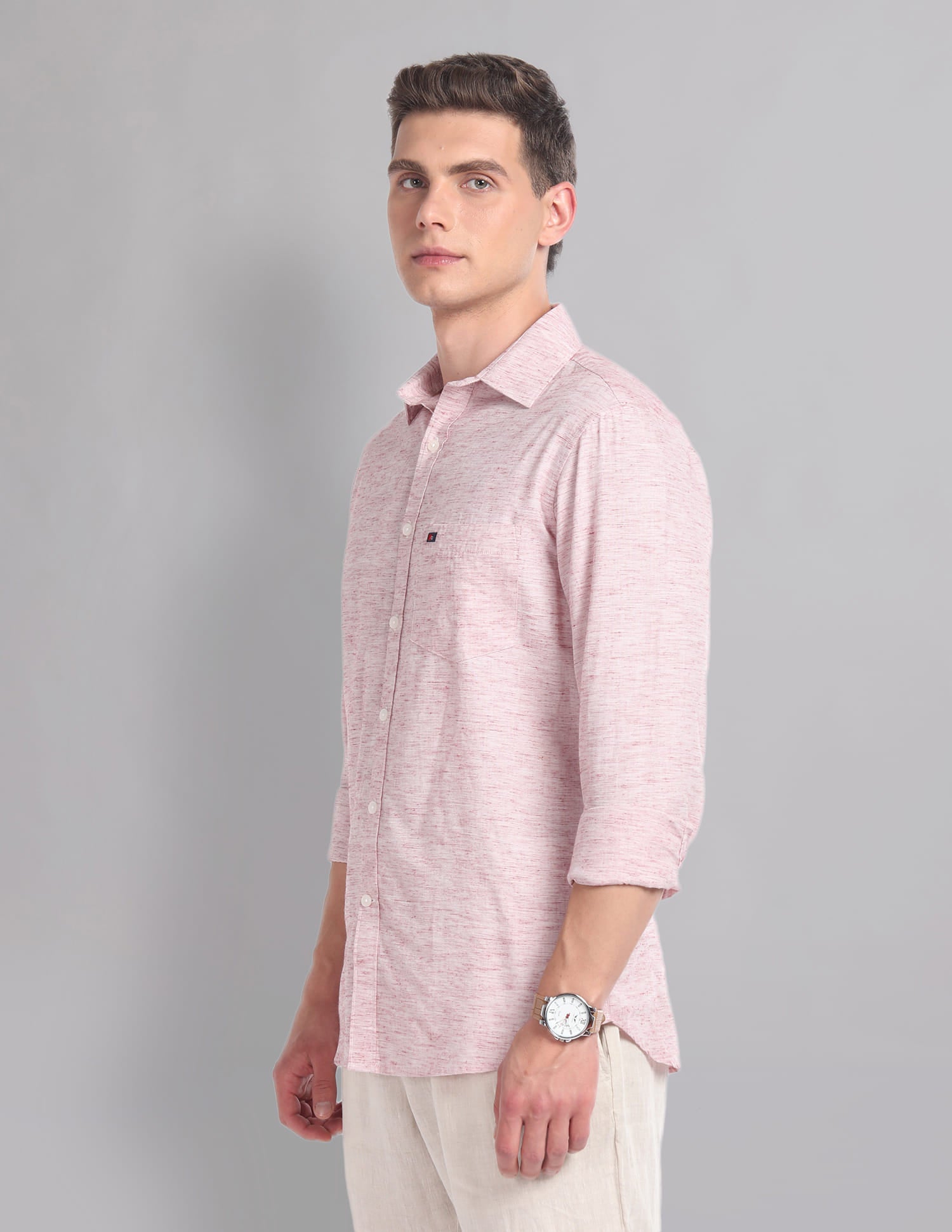 Modern Slim Fit Heathered Summer Shirt