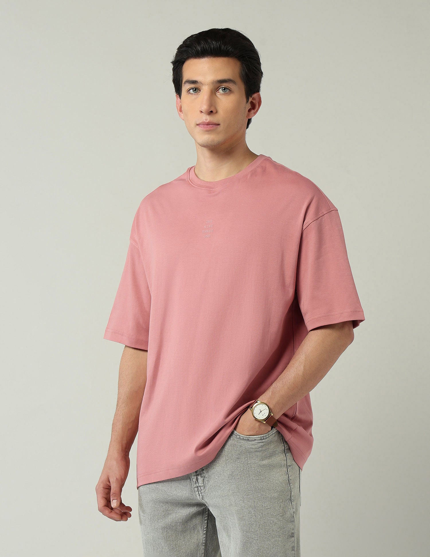 Street-Style Oversized Fit Solid T-Shirt