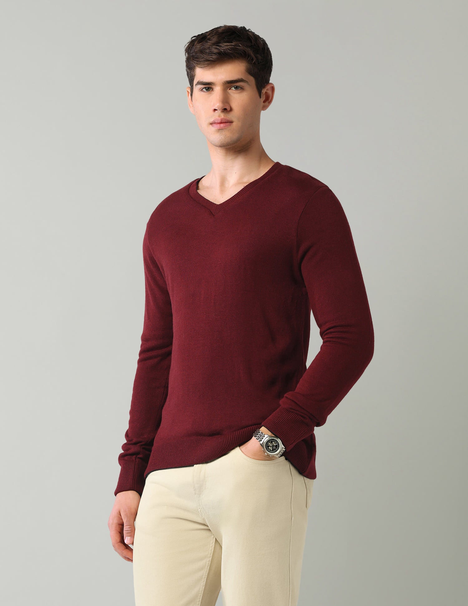Solid Mens Sweater