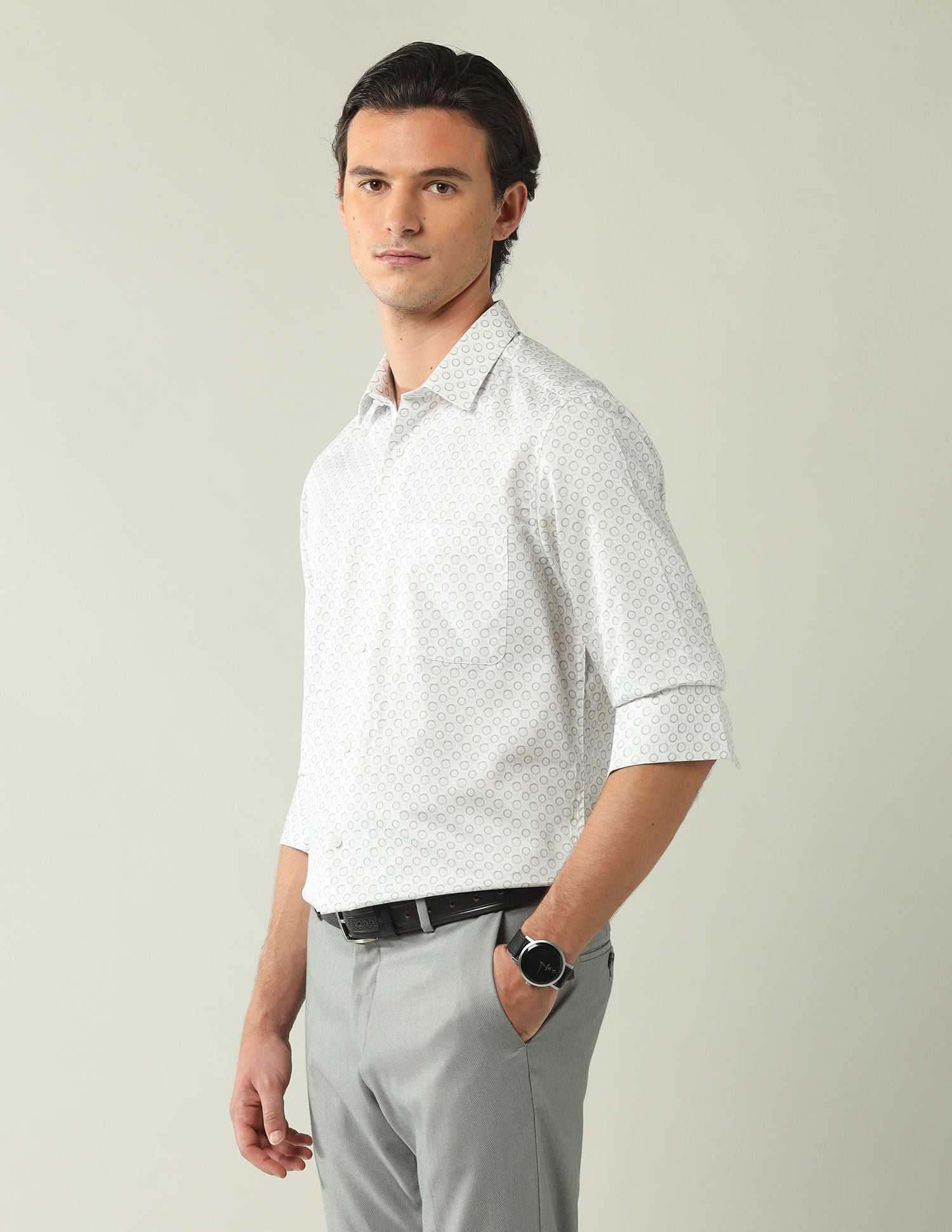 Wardrobe-Coded Regular Fit Vertical Striped Shirt