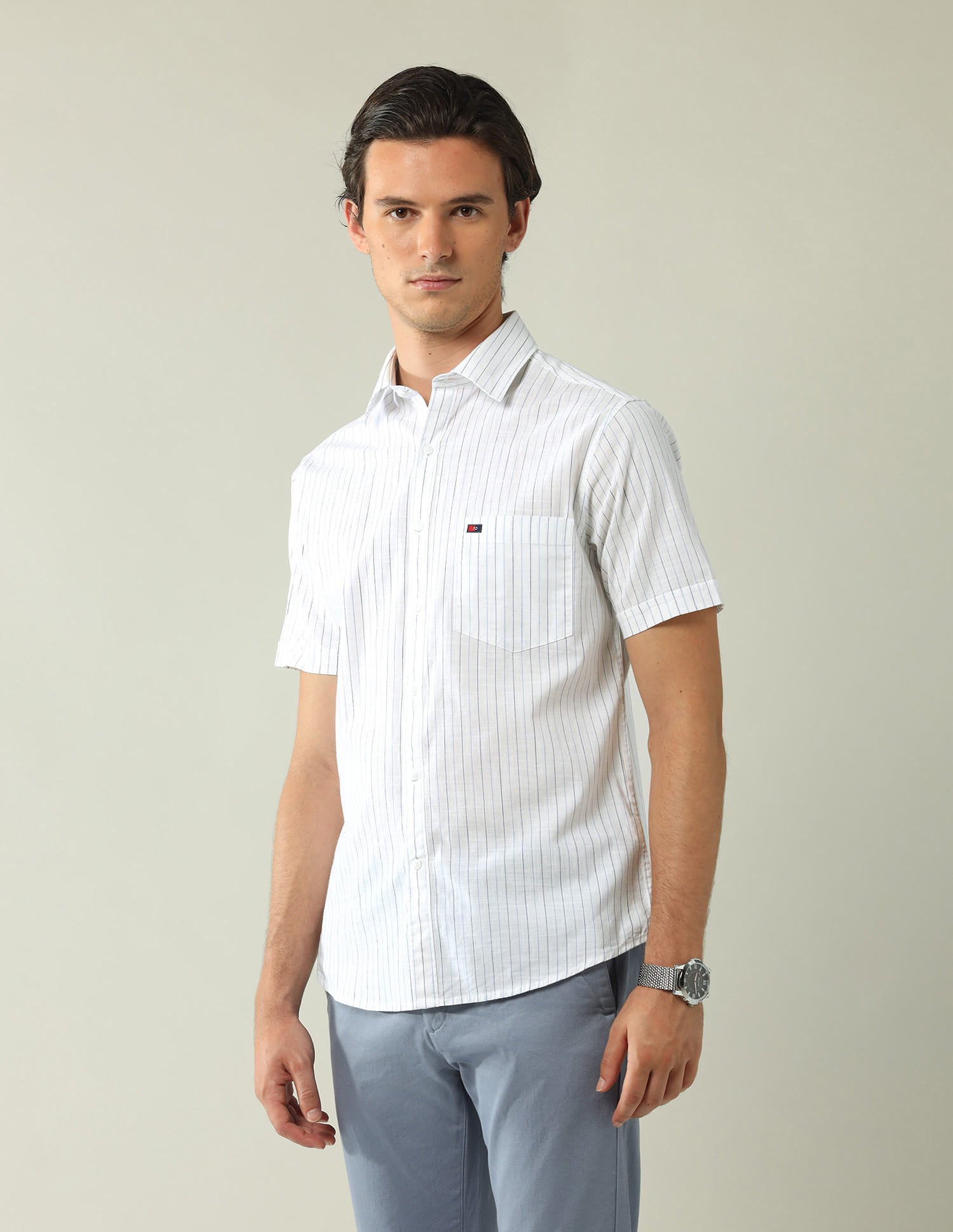 Modern Slim Fit Vertical Striped Shirt