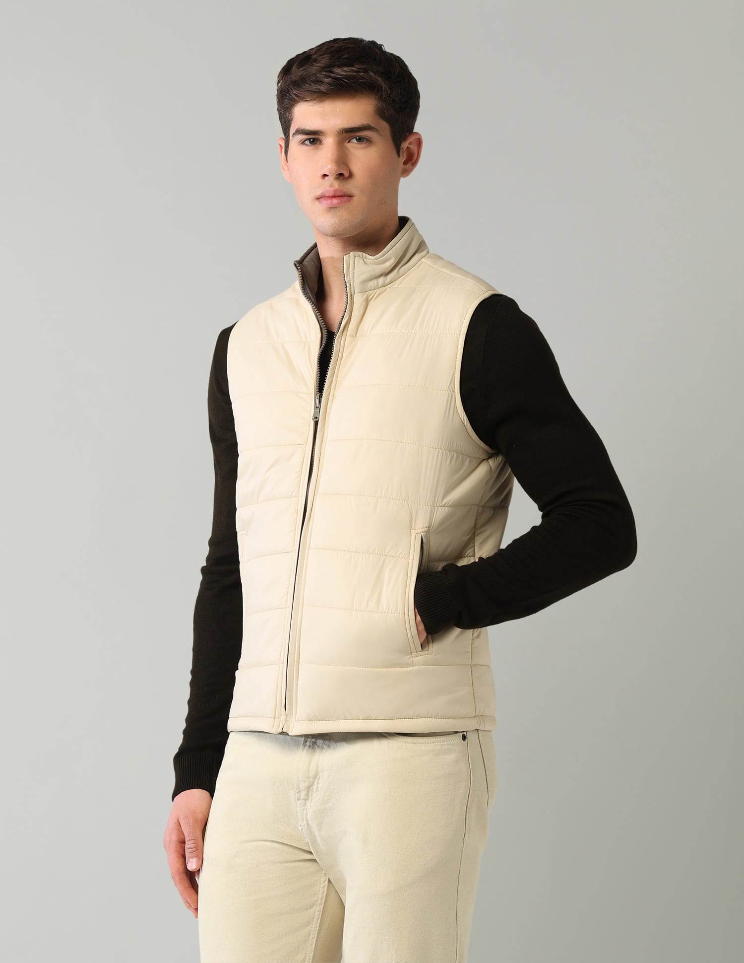 Solid Regular Fit Puffer Jacket