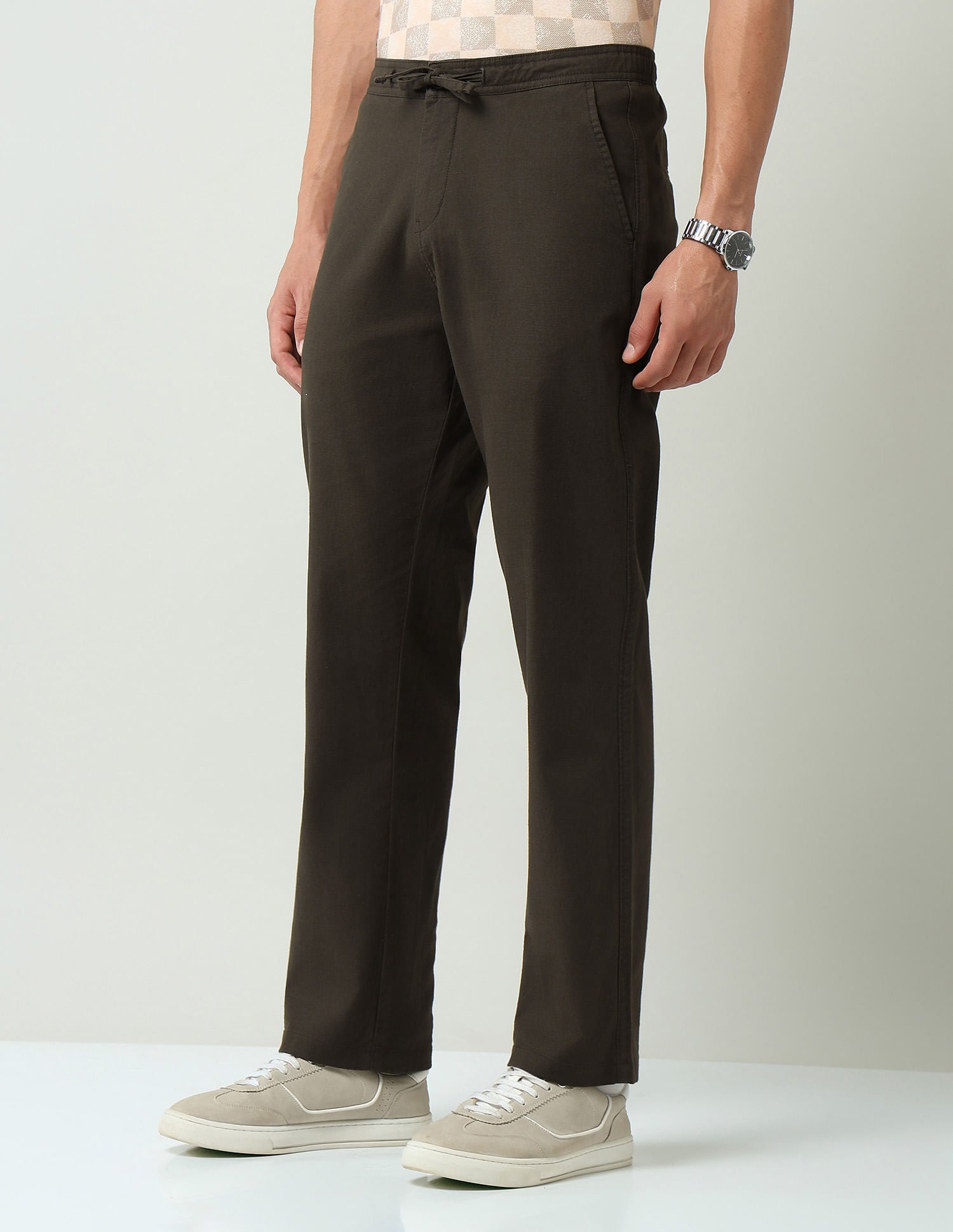 Work Essential mid Rise Regular Fit Trousers