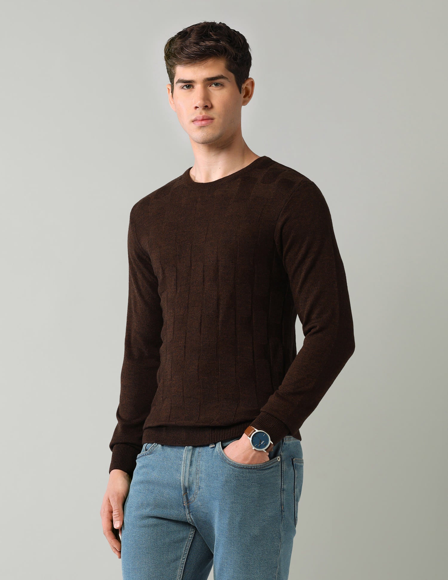 Geometric-Patterned-Regular-Fit-Sweater
