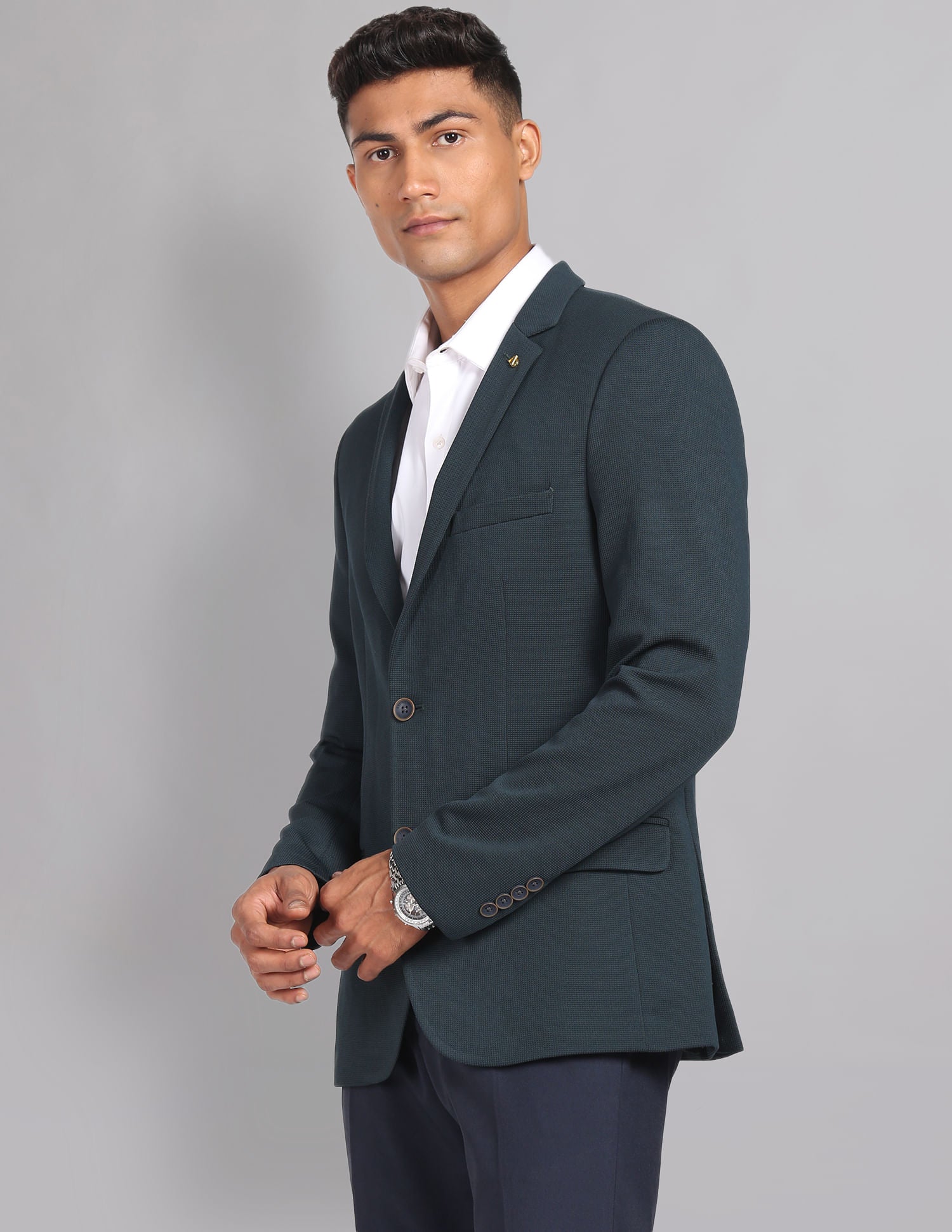 Statement Powered Slim Fit Knit Blazer