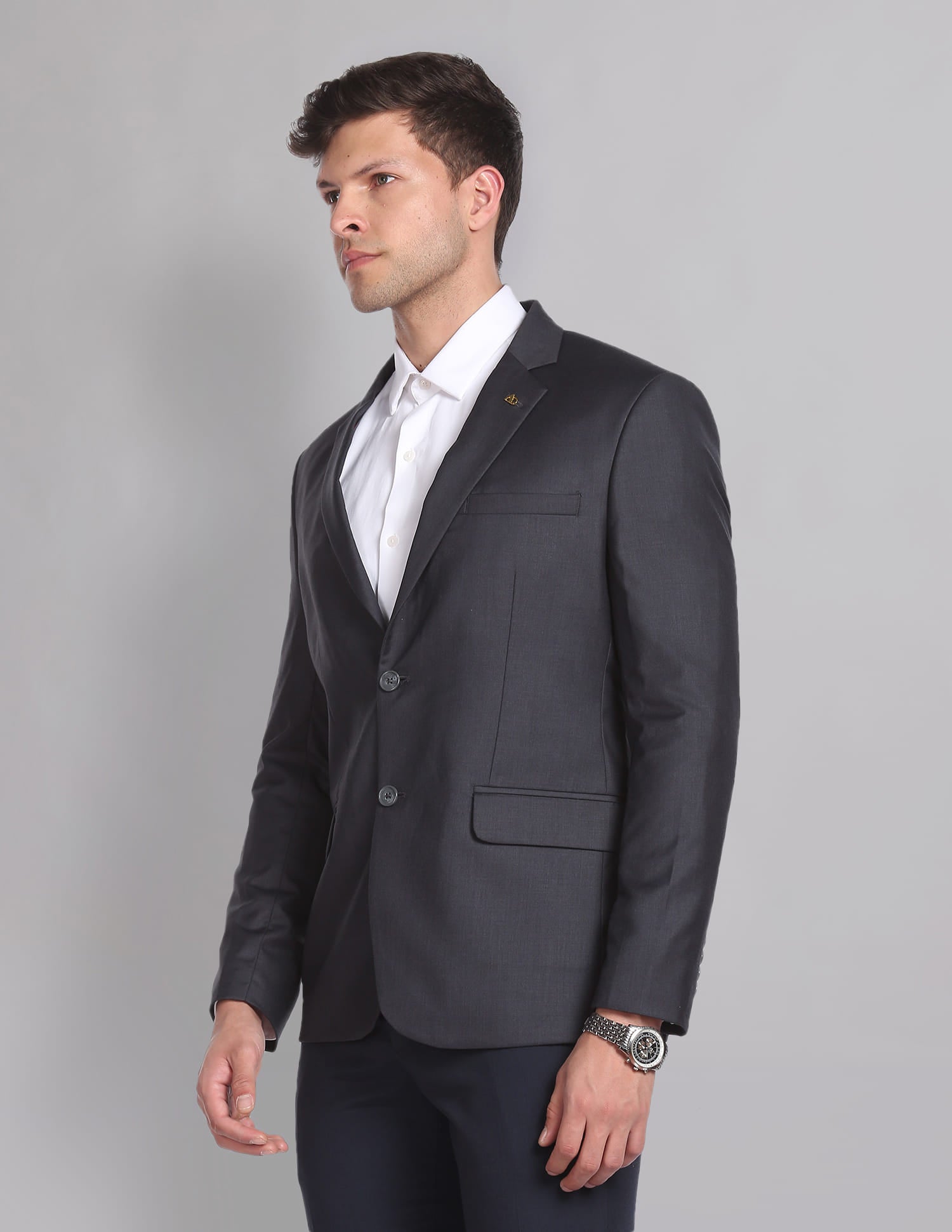 Solid Twill Weave Formal Blazer
