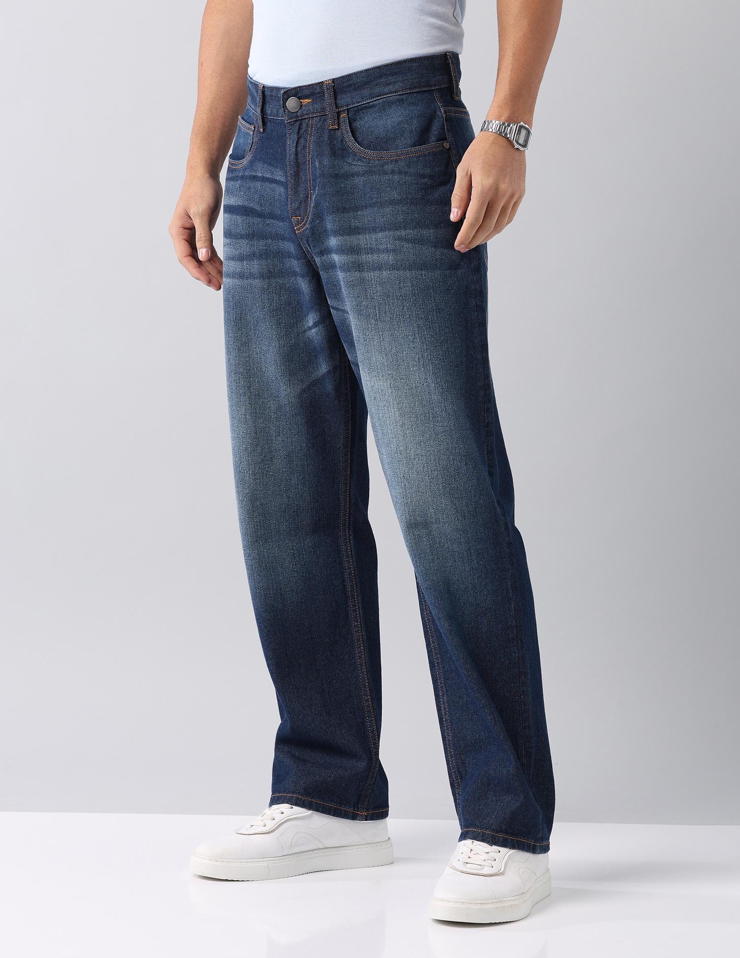 Baggy Fit Mid Rise Jeans