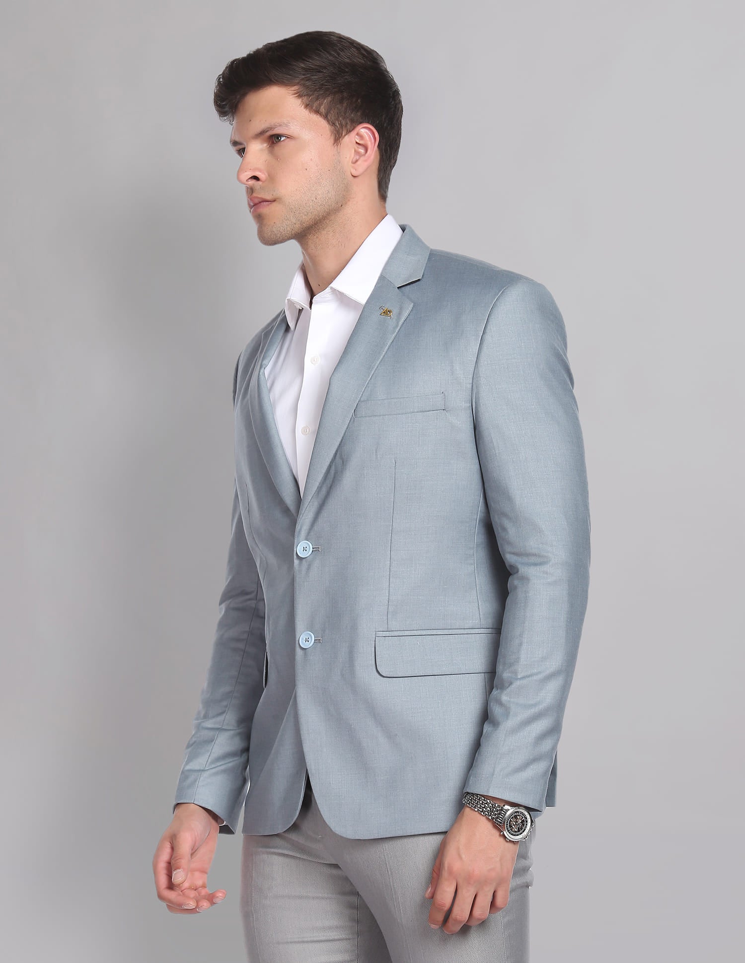 Twill Weave Heathered Formal Blazer