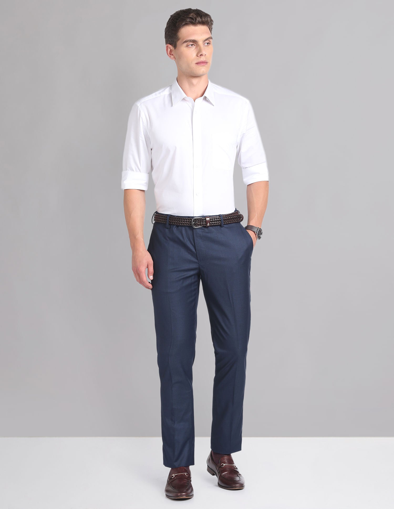 Work Essential Outline Check Smart Flex Trousers