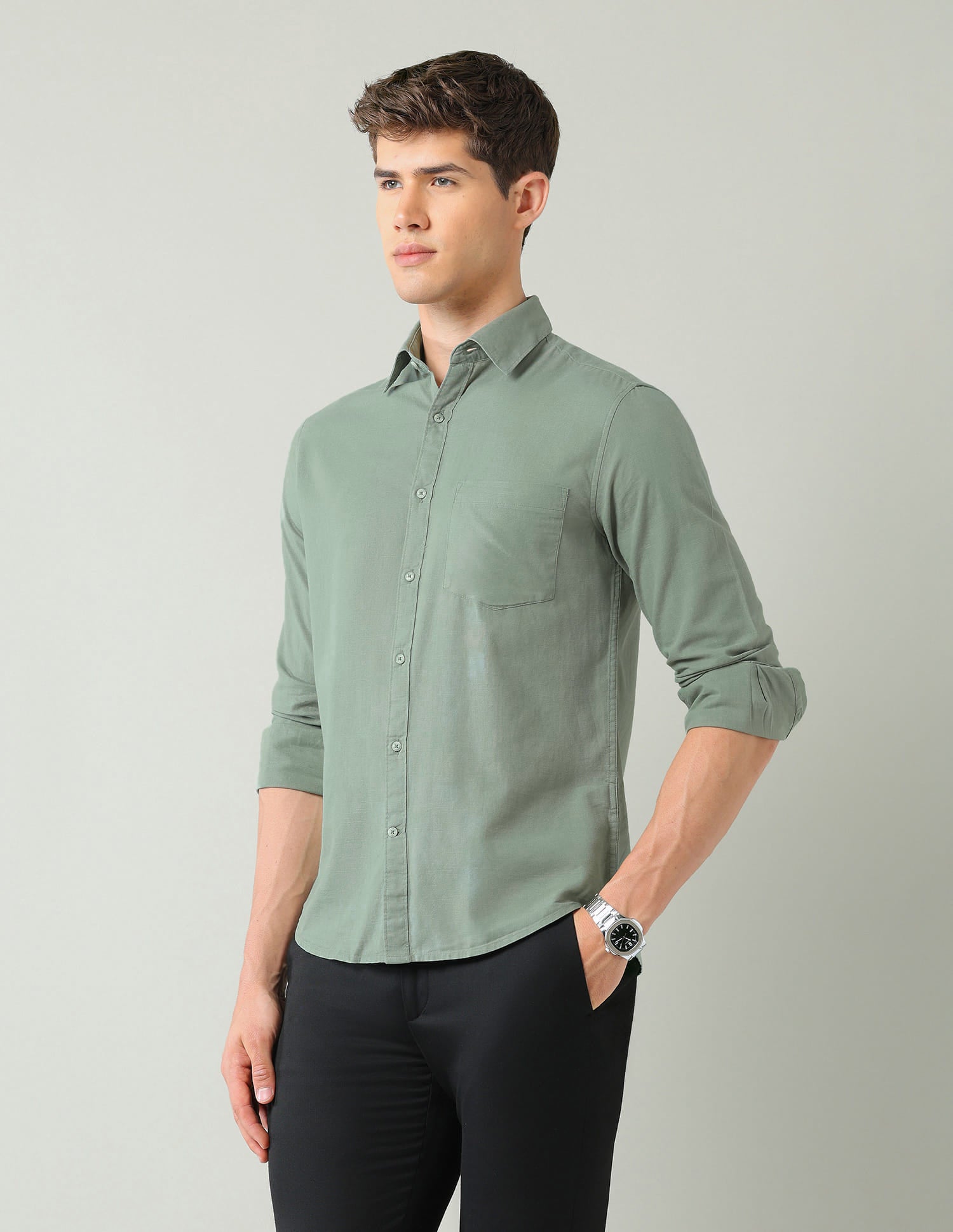 Solid Slim Fit Shirt