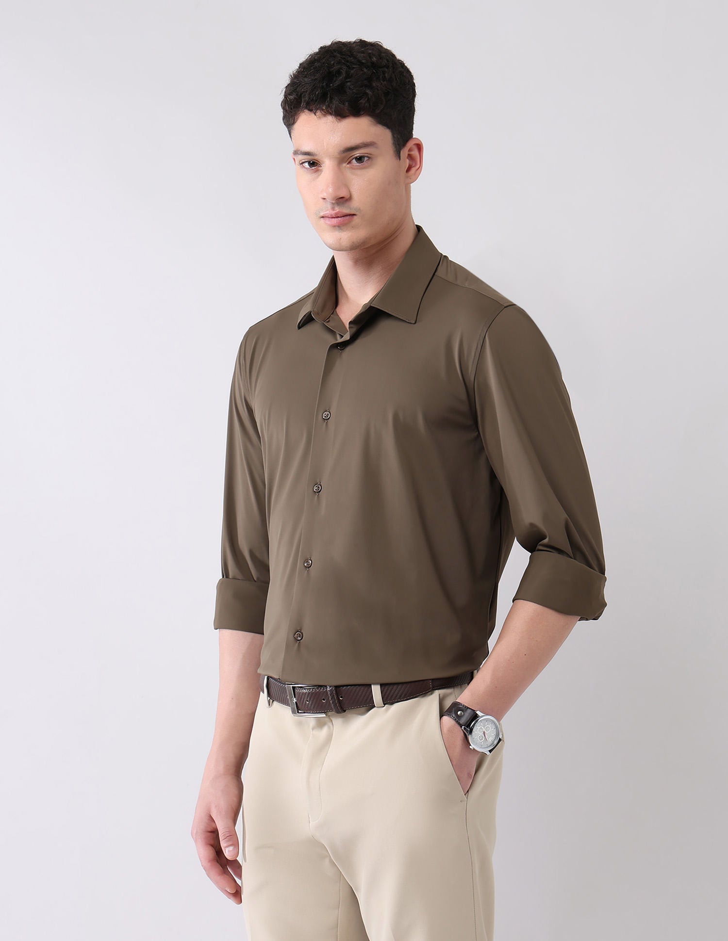Stylish Hypermove Solid Shirt